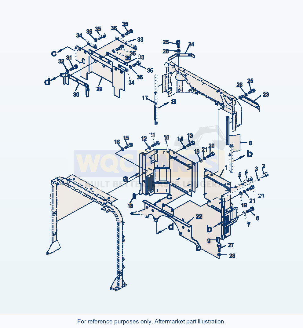 Komatsu WA470-6 Hood Rear Baffles Serial A46001-UP parts diagram