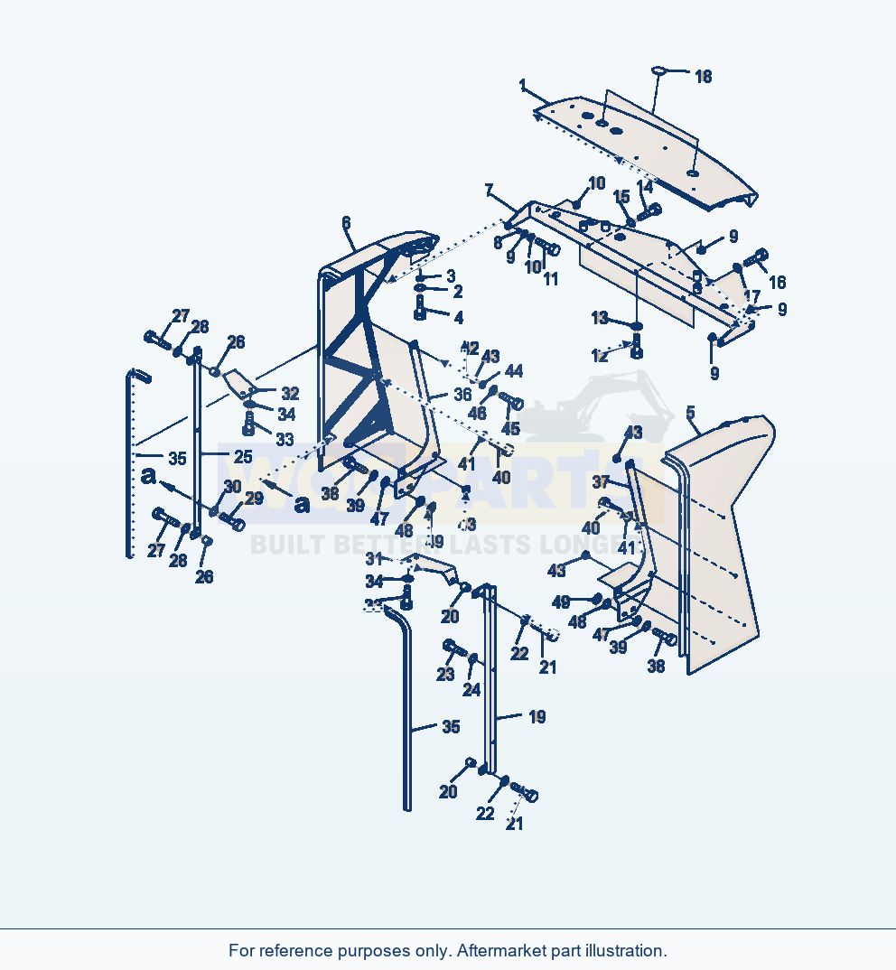 Komatsu WA470-6 Hood Rear Grille Serial A45001-UP parts diagram