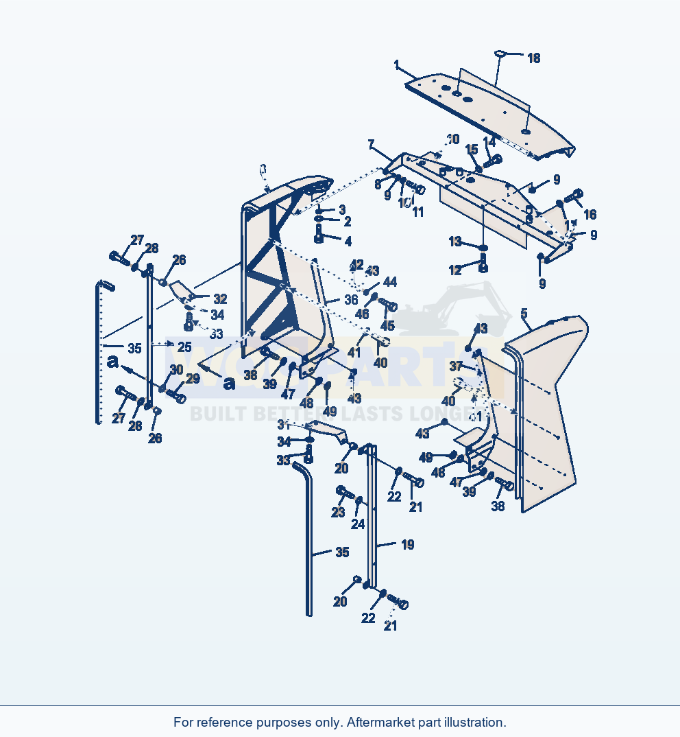Komatsu WA470-6 Hood Rear Grille Serial A46001-UP parts diagram