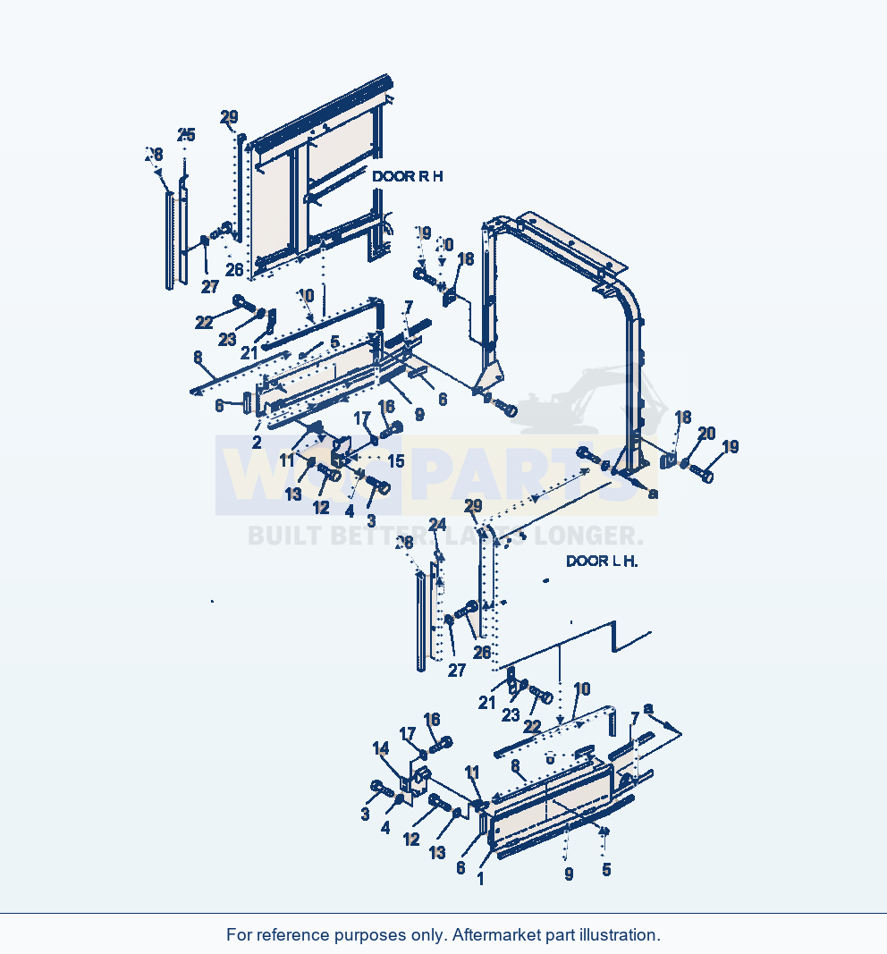 Komatsu WA470-6 Hood Side Access Doors Serial A46001-UP parts diagram
