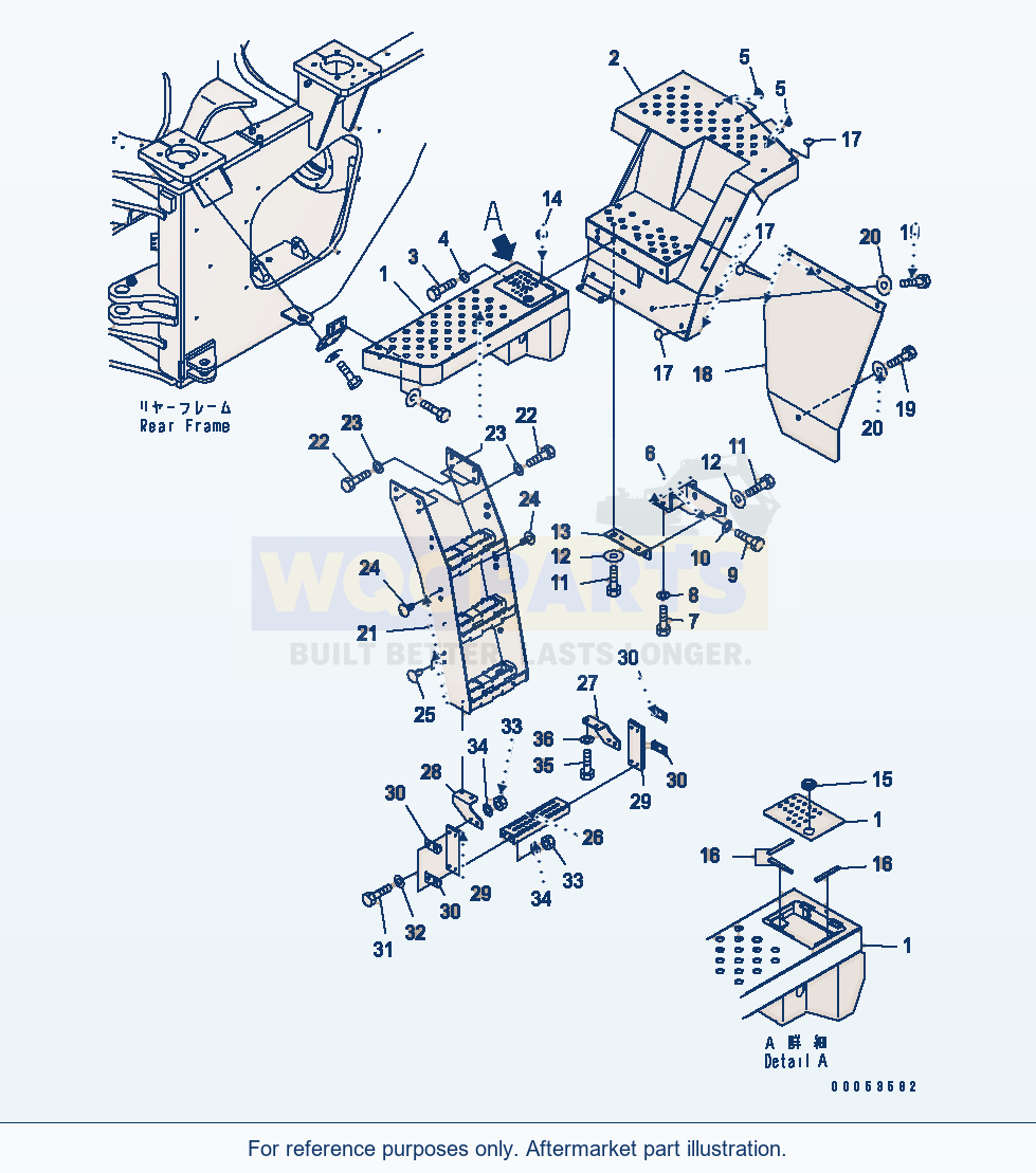 Komatsu WA470-6 Ladder (Floor L.H.) (For Auto Grease)(#85001-) parts diagram