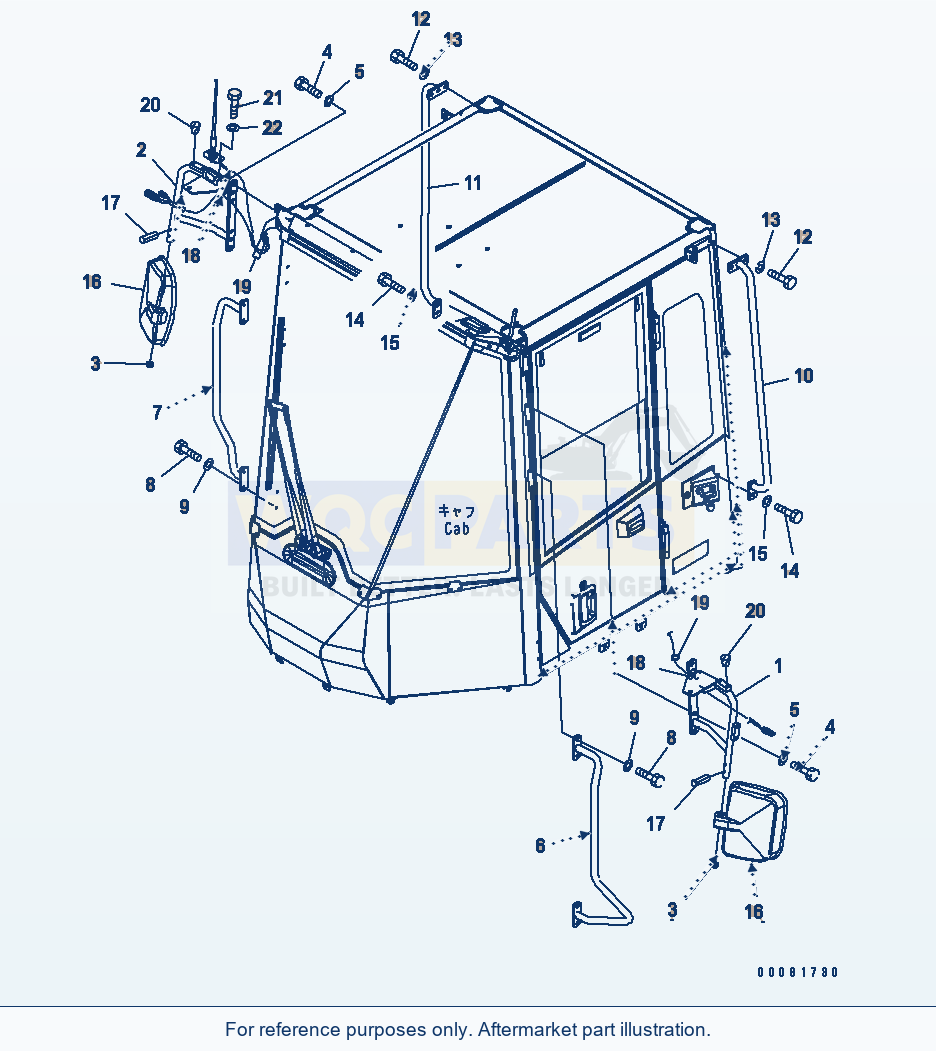 Komatsu WA470-6 Mirror(#90001-) Serial 85001-90215 (ECOT3) parts diagram