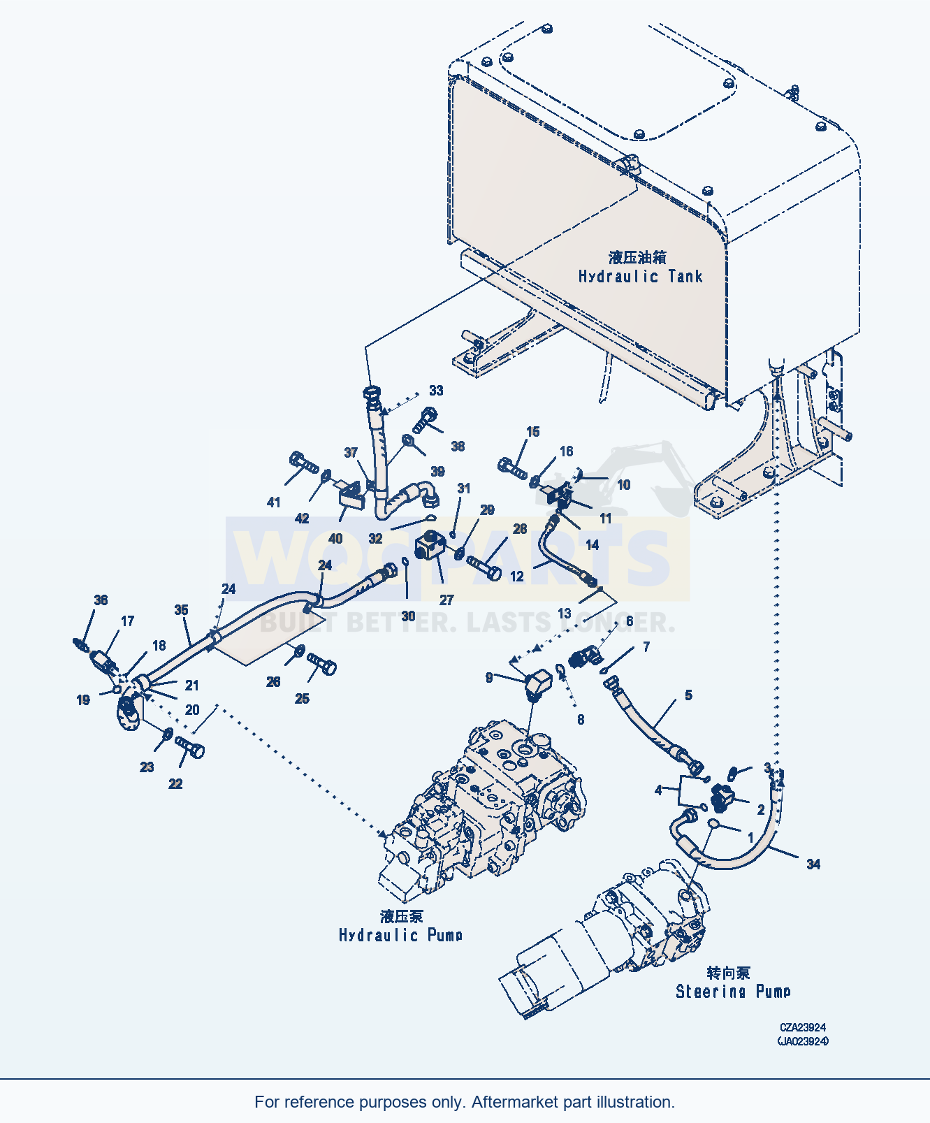 Komatsu WA470-6 Hydraulic Pump (Drain Piping) (|H00243) parts diagram