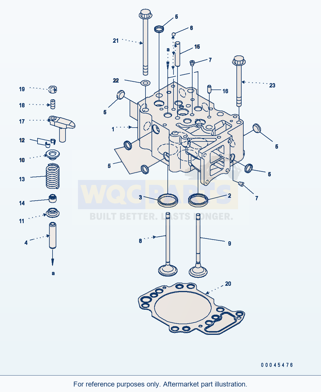 Komatsu WA470-6 Aa Engine — Cylinder Head parts diagram