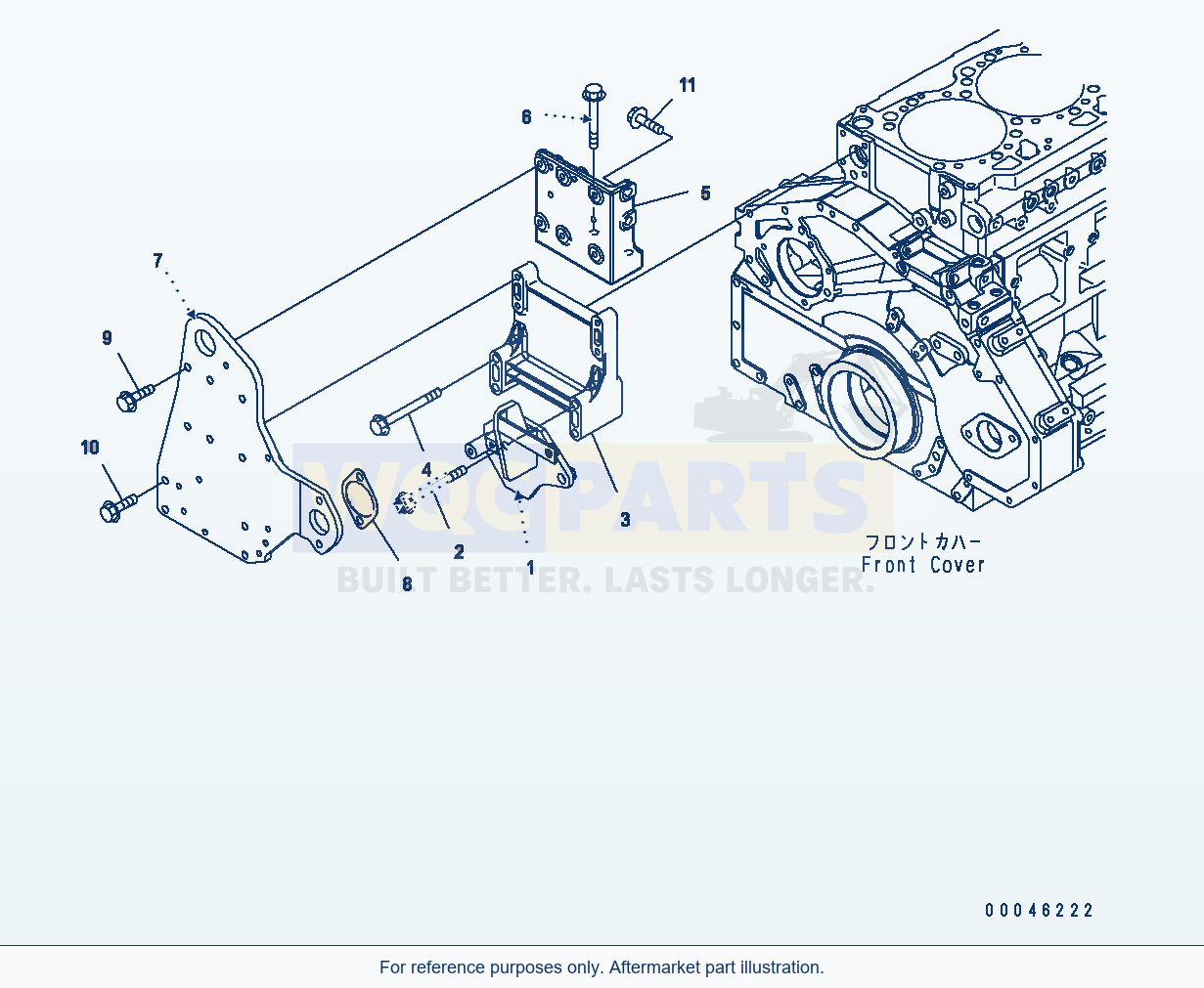 Komatsu WA470-6 Aa Engine — Fan Drive parts diagram