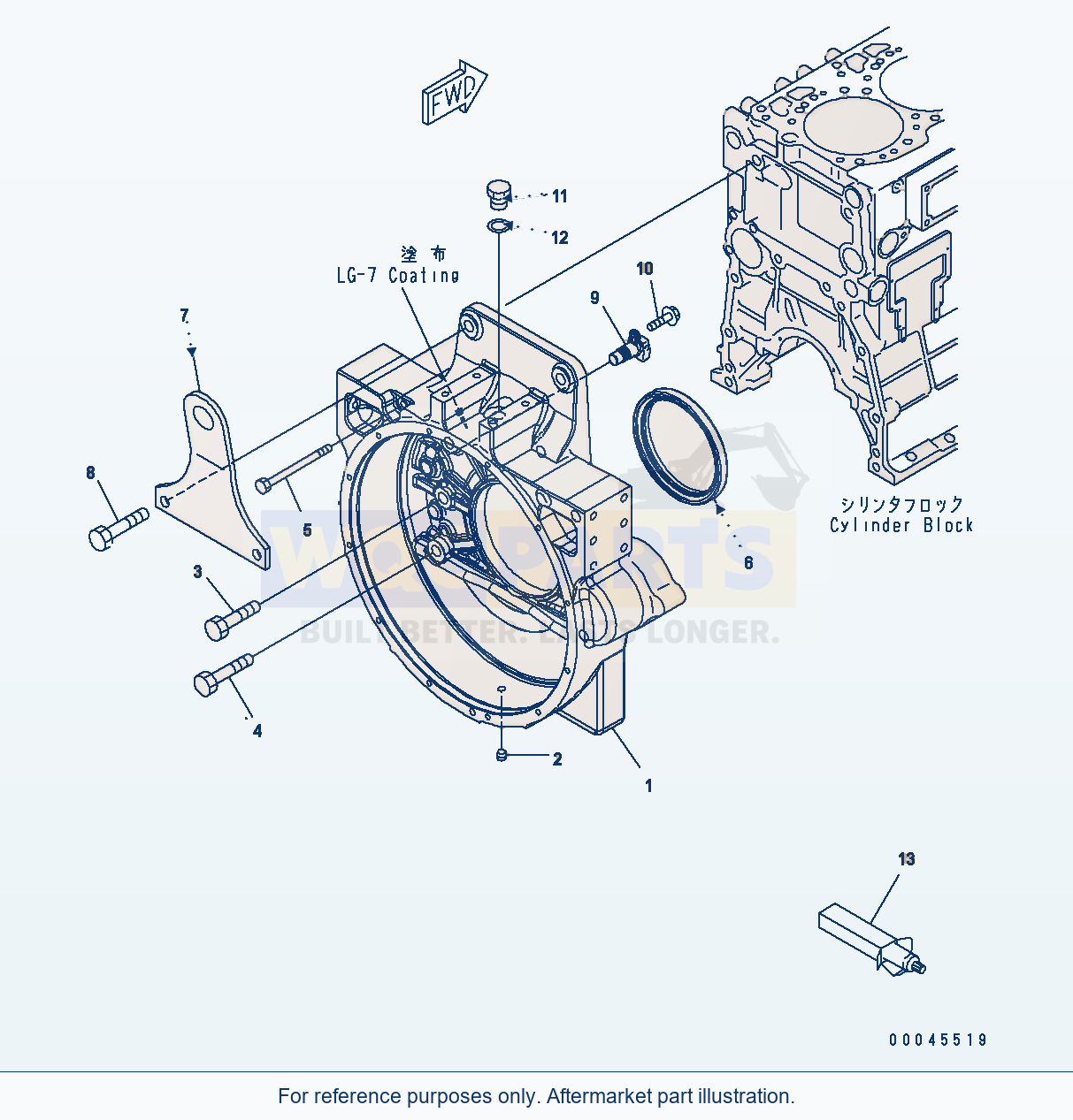 Komatsu WA470-6 Aa Engine — Flywheel Housing parts diagram