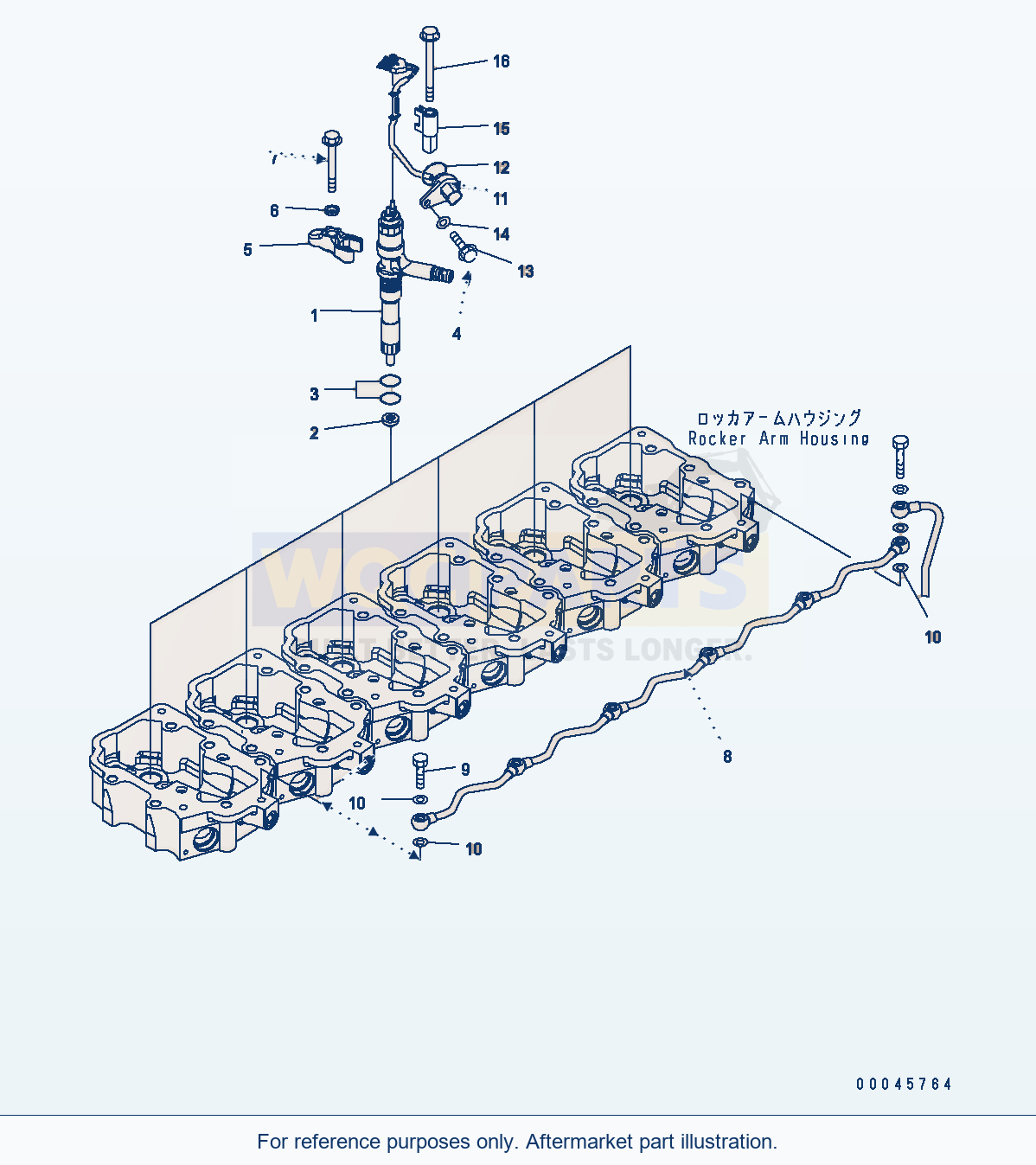Komatsu WA470-6 Aa Engine — Fuel Injector And Spill Tube parts diagram