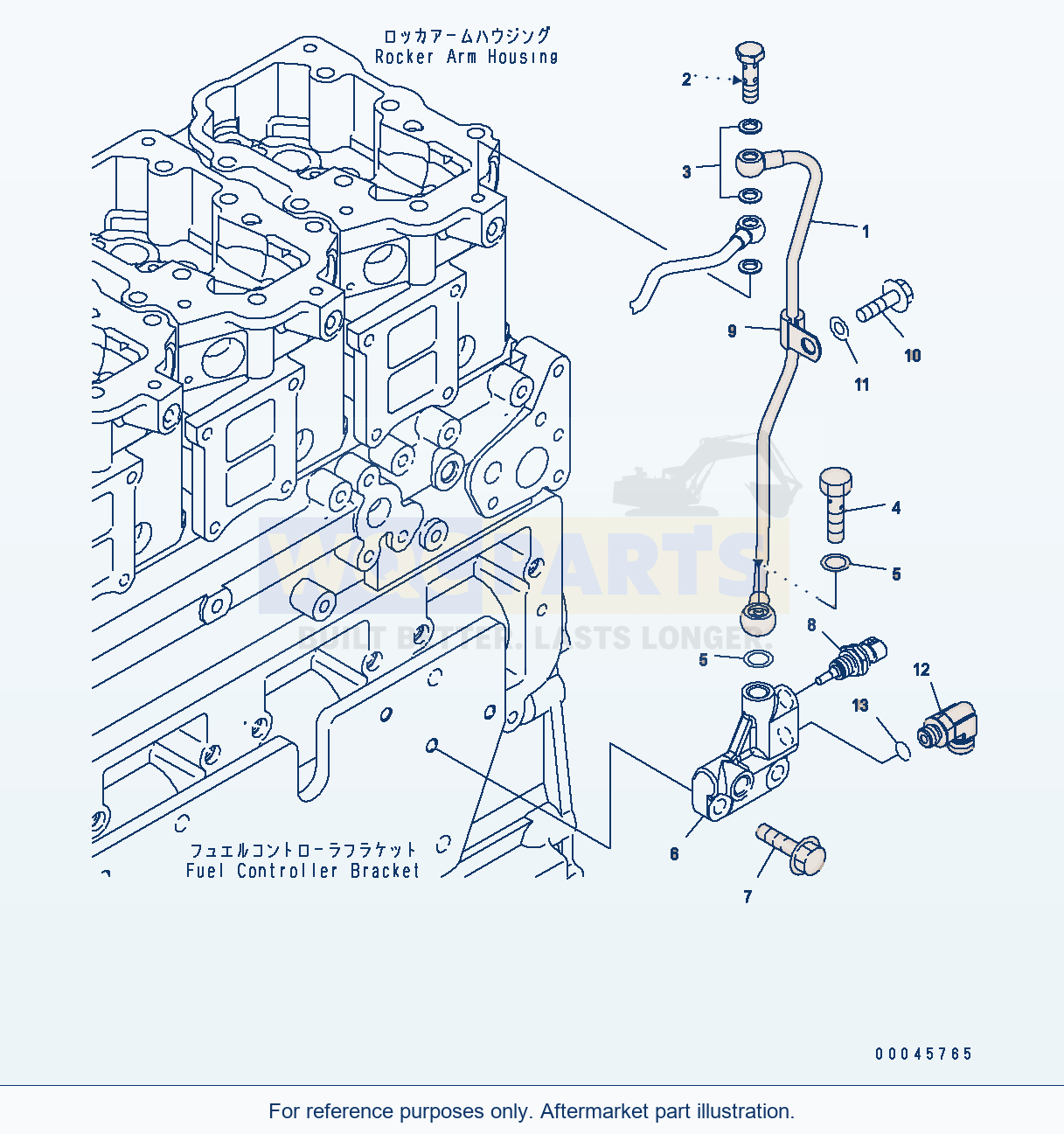 Komatsu WA470-6 Aa Engine — Fuel Return parts diagram