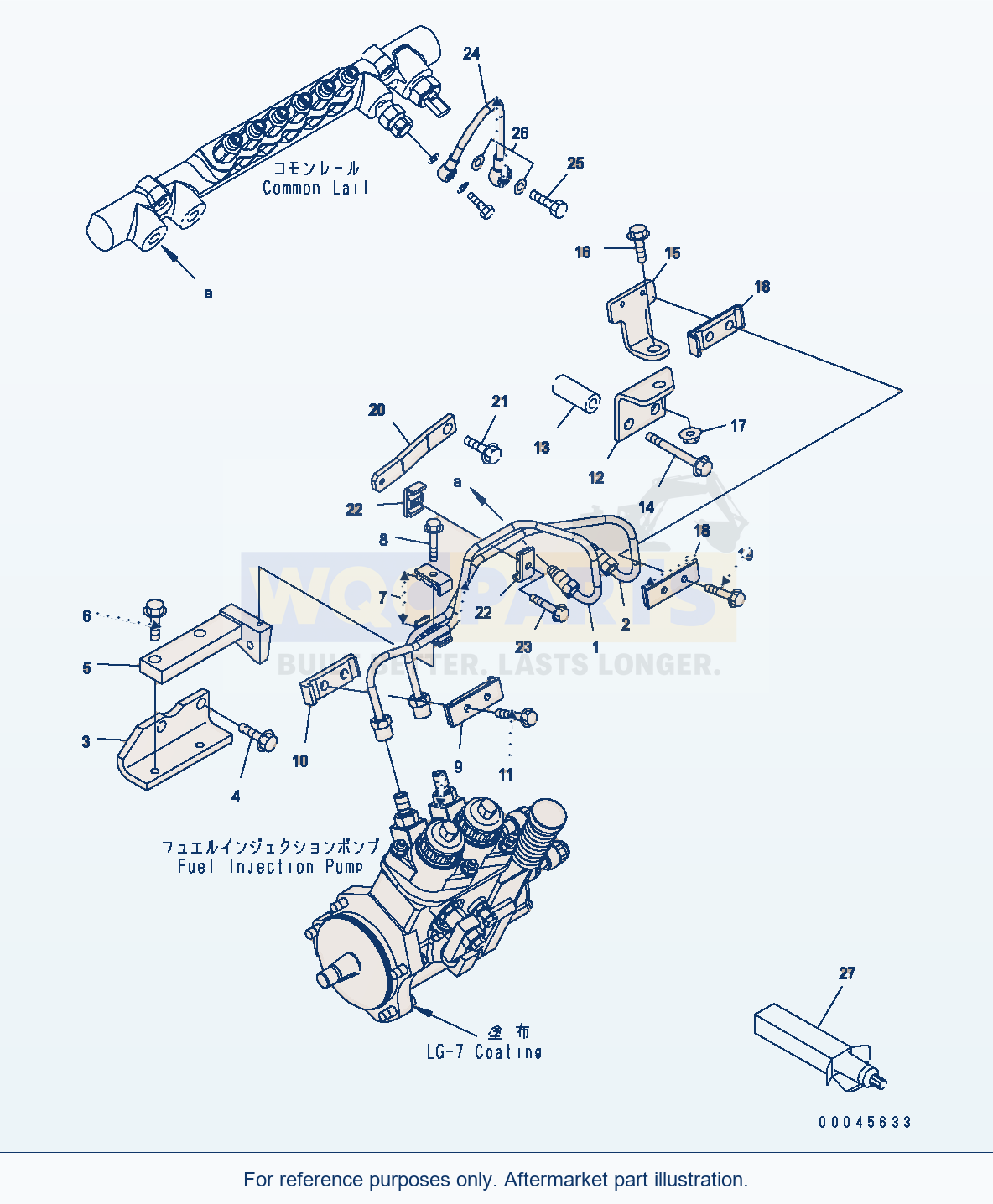 Komatsu WA470-6 Aa Engine — Fuel Supply And Return Piping parts diagram