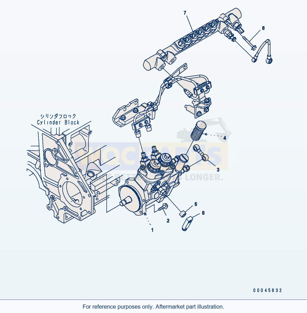 Komatsu WA470-6 Aa Engine — Fuel Supply Pump And Common Rail parts diagram