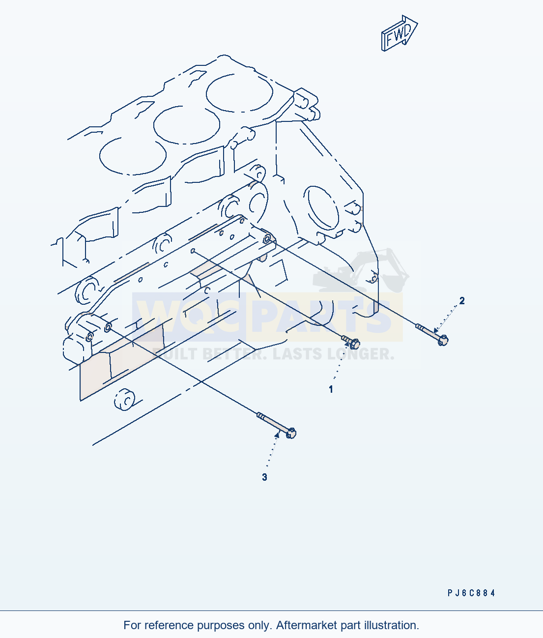 Komatsu WA470-6 Aa Engine — Oil Cooler Mounting parts diagram