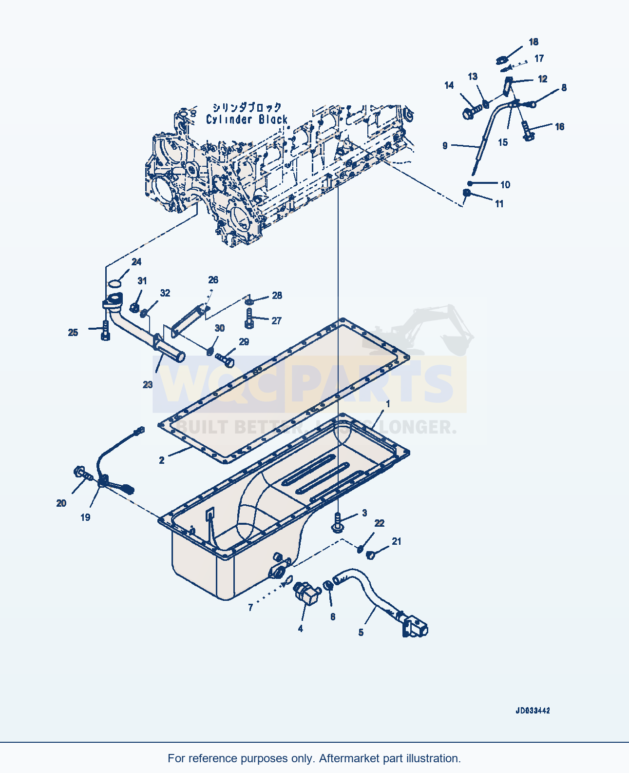Komatsu WA470-6 Aa Engine — Oil Pan And Suction Tube parts diagram