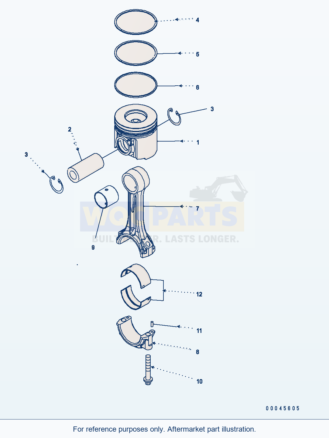 Komatsu WA470-6 Aa Engine — Piston And Connecting Rod parts diagram