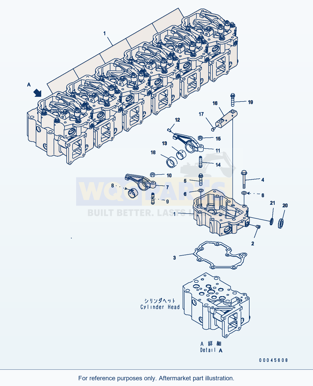Komatsu WA470-6 Aa Engine — Rocker Arm And Housing parts diagram