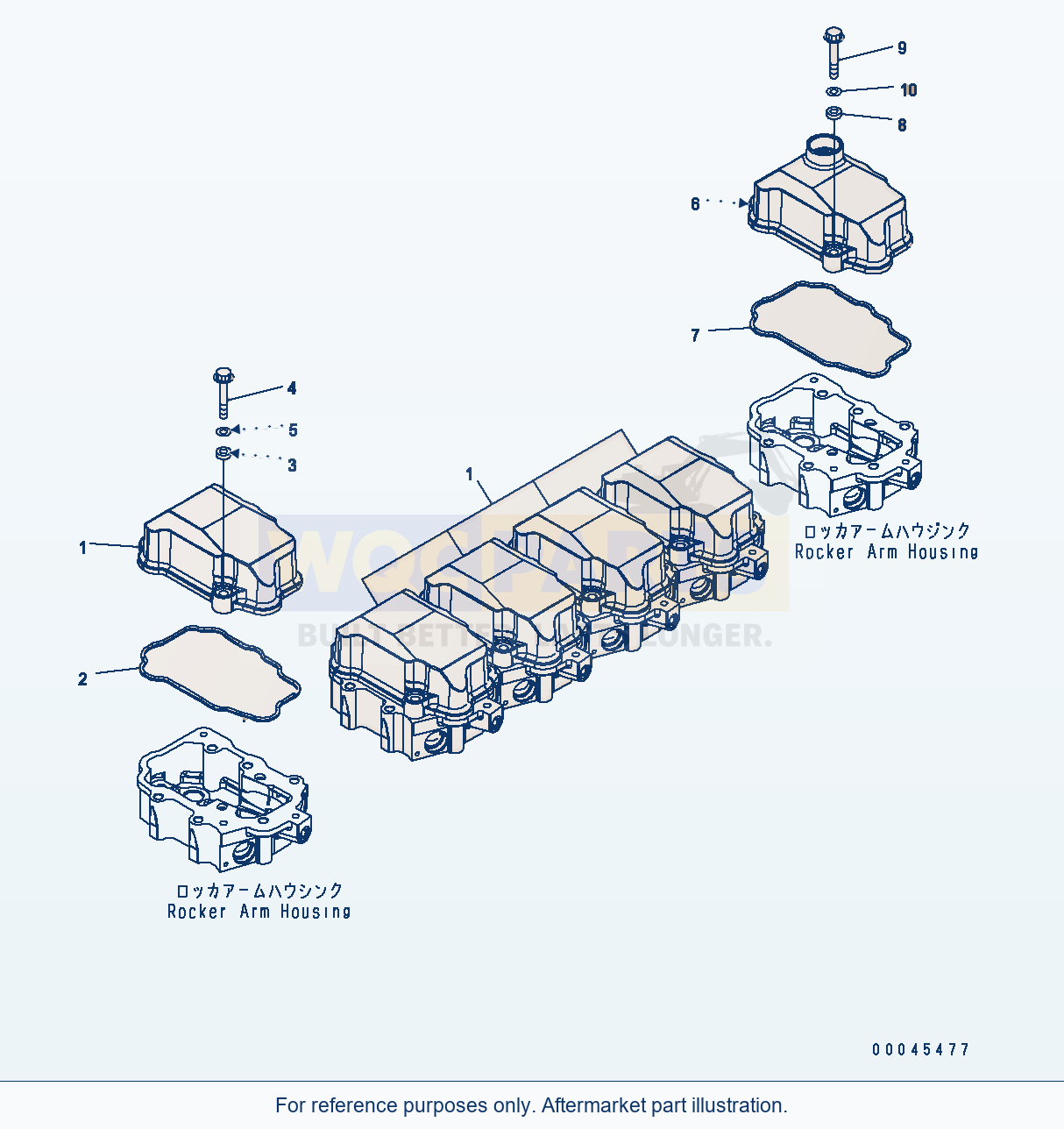 Komatsu WA470-6 Aa Engine — Rocker Arm Housing Cover parts diagram