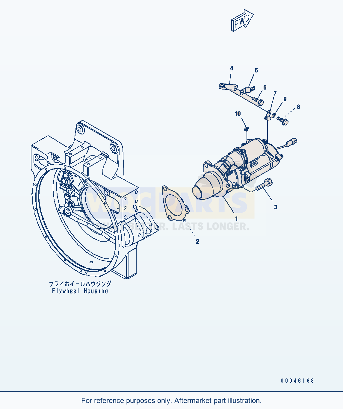 Komatsu WA470-6 Aa Engine — Starting Motor Mounting (7.5Kw) parts diagram