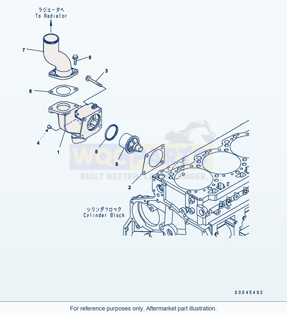 Komatsu WA470-6 Aa Engine — Thermostat And Thermostat Housing parts diagram