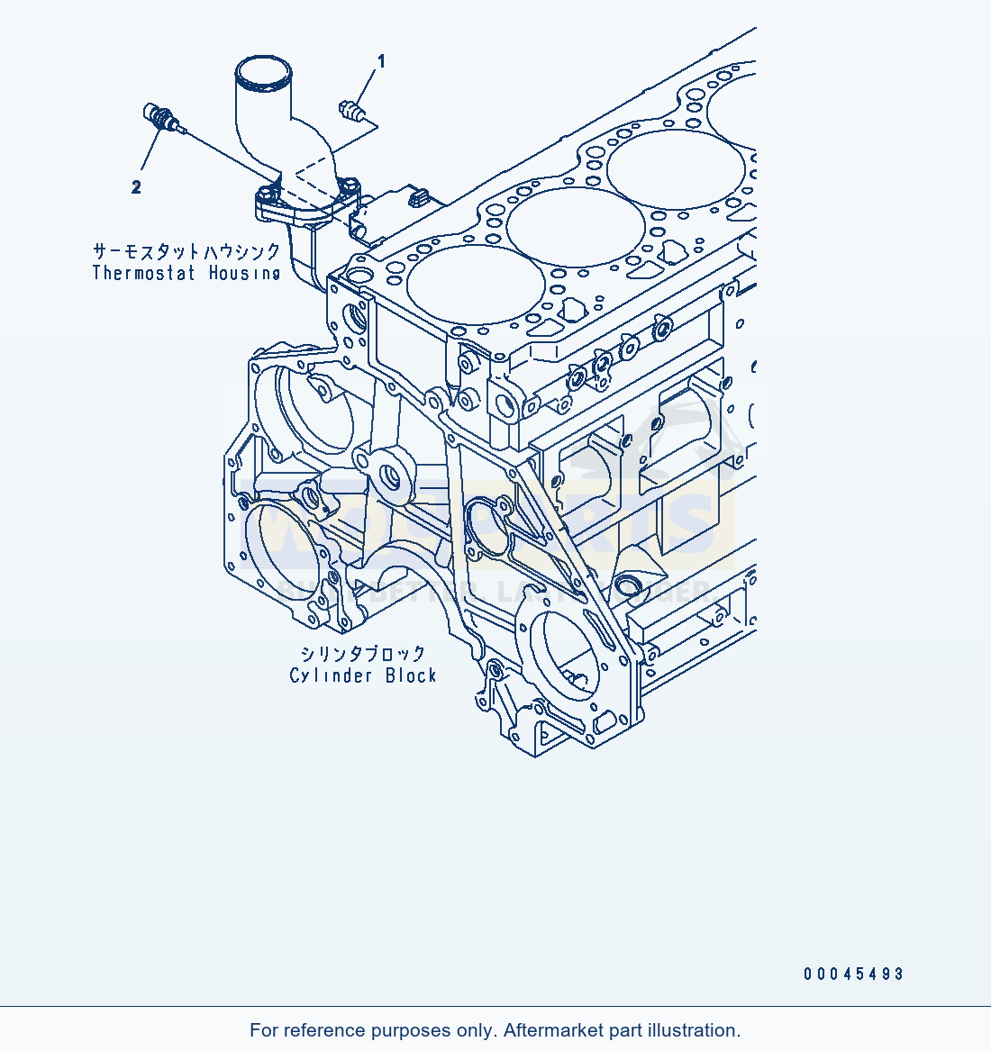 Komatsu WA470-6 Aa Engine — Water Temperature Sensor parts diagram