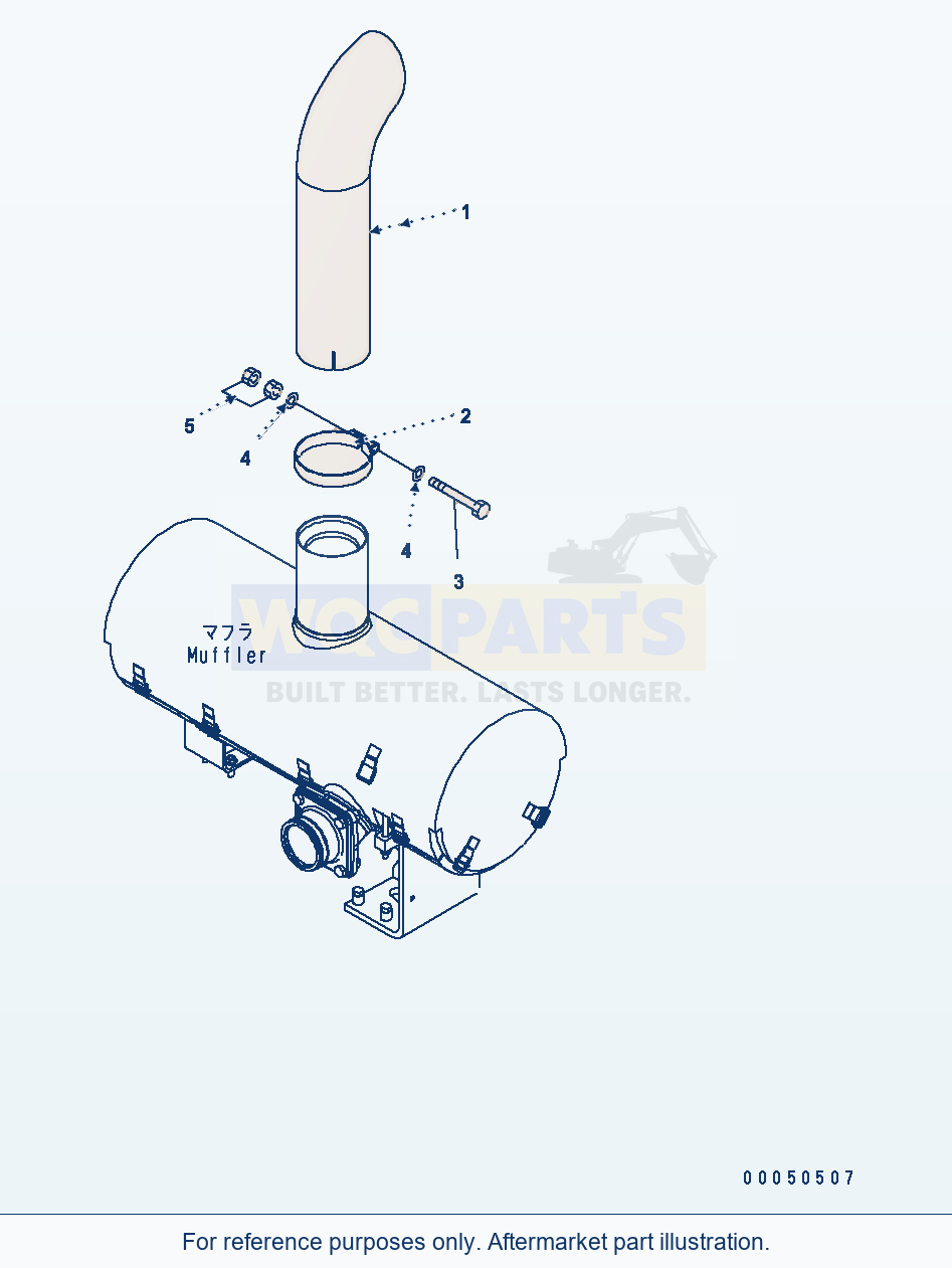 Komatsu WA470-6 B0 Engine Related Parts — Exhaust Pipe parts diagram