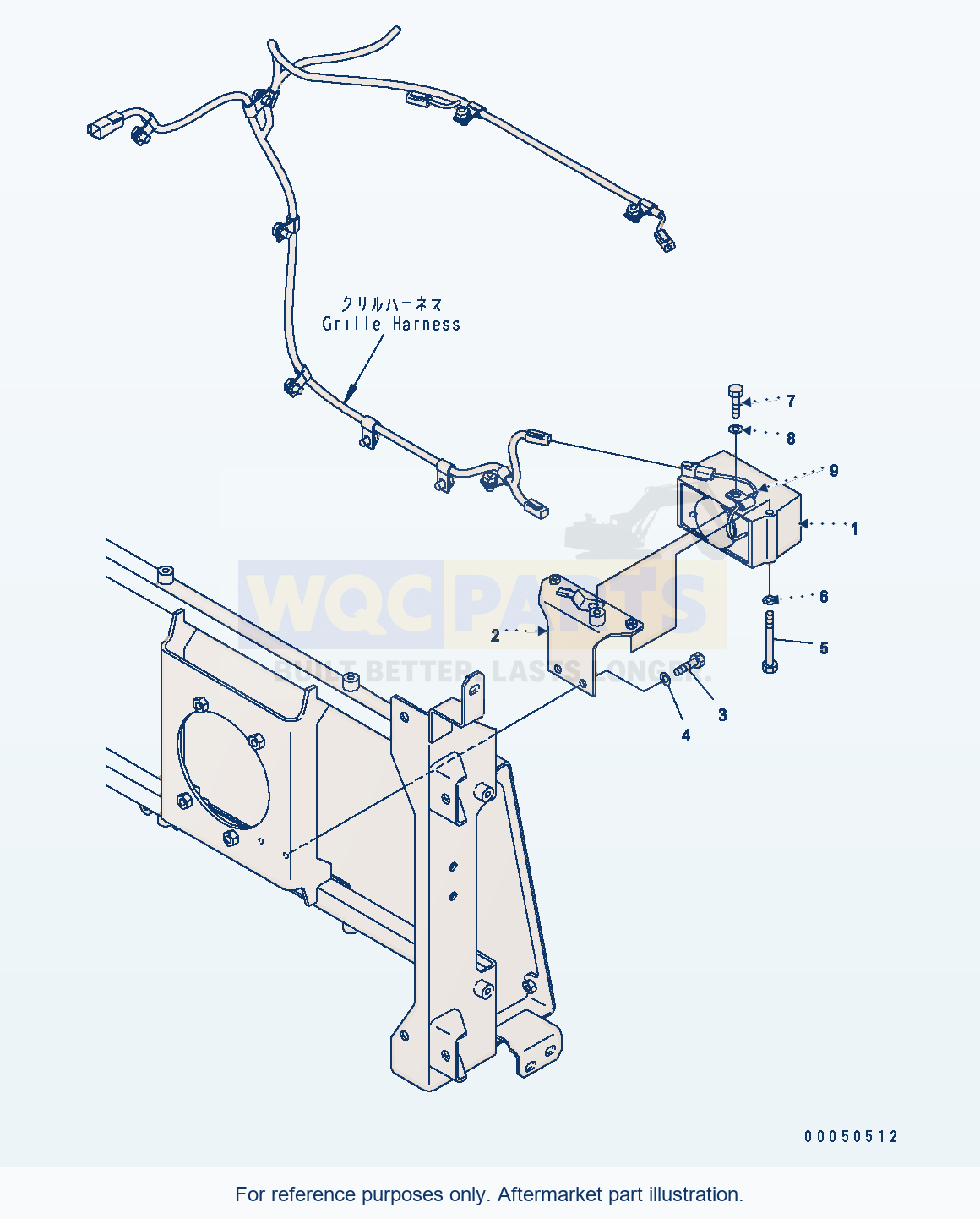Komatsu WA470-6 C0 Cooling System — Radiator (Back Up Alarm) parts diagram