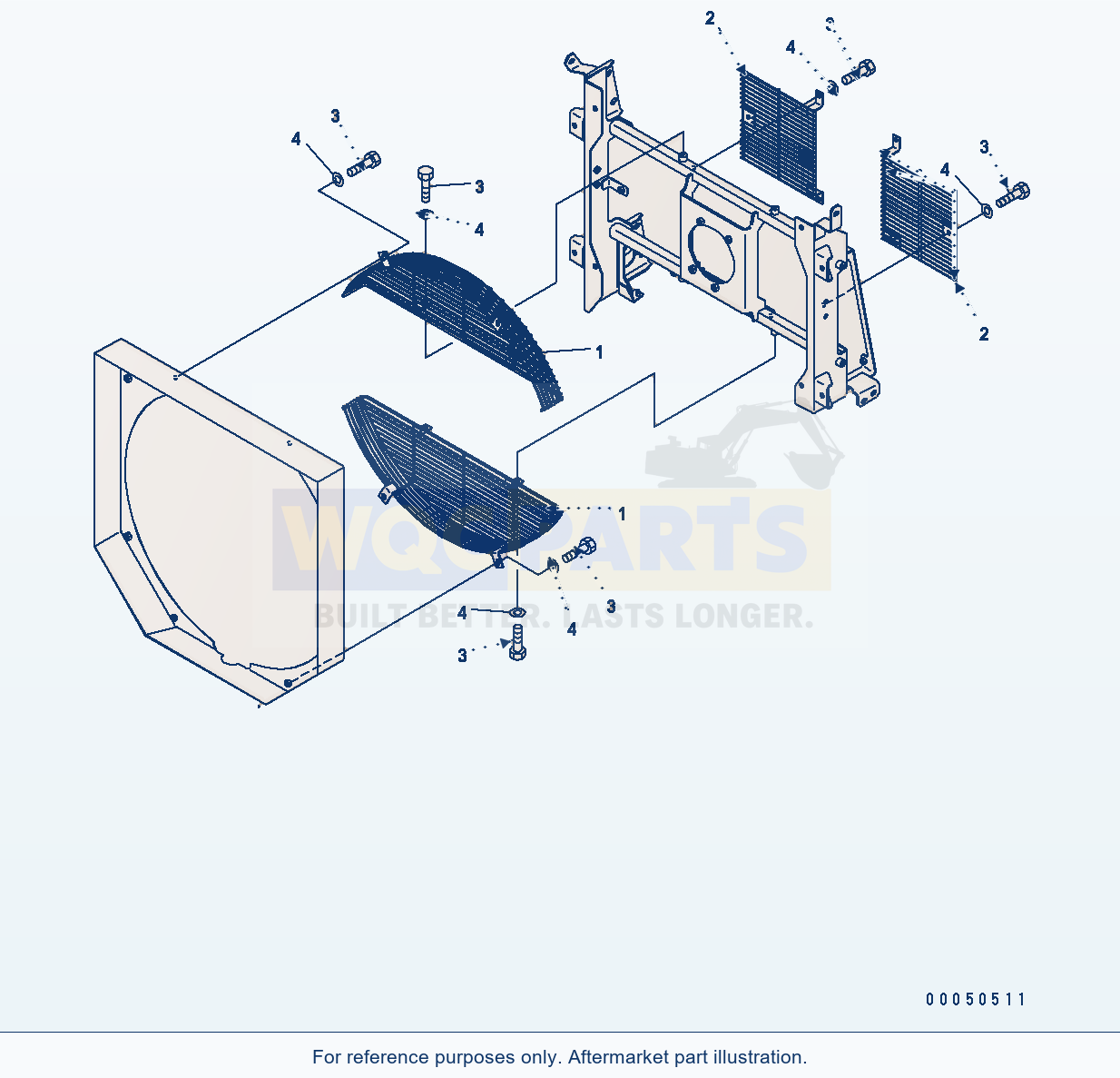 Komatsu WA470-6 C0 Cooling System — Radiator (Fan Guard) parts diagram