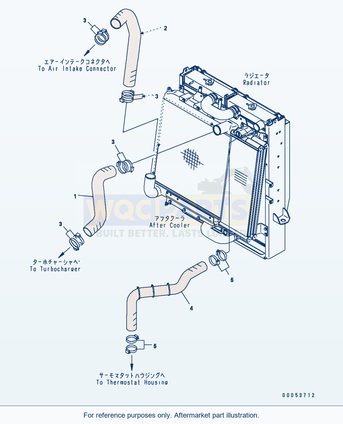 Komatsu WA470-6 C0 Cooling System — Radiator (Piping) parts diagram