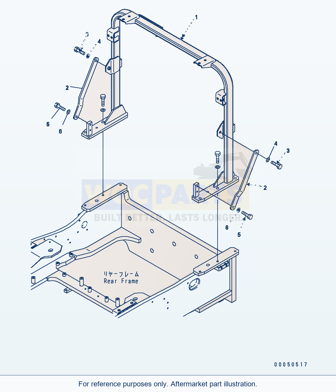 Komatsu WA470-6 C0 Cooling System — Radiator (Rear Support) parts diagram
