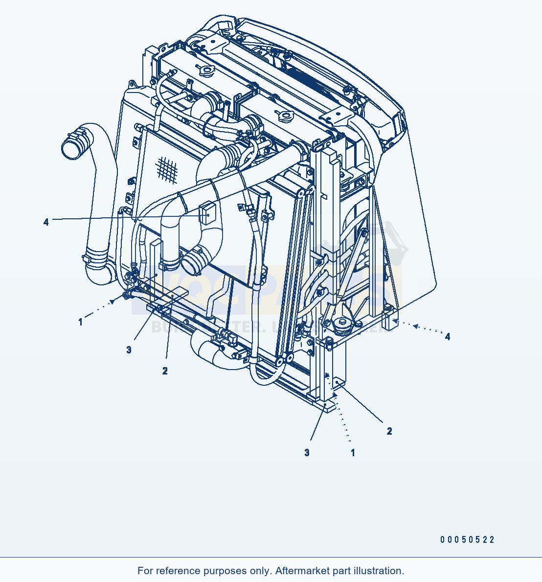 Komatsu WA470-6 C0 Cooling System — Radiator (Sheet) parts diagram
