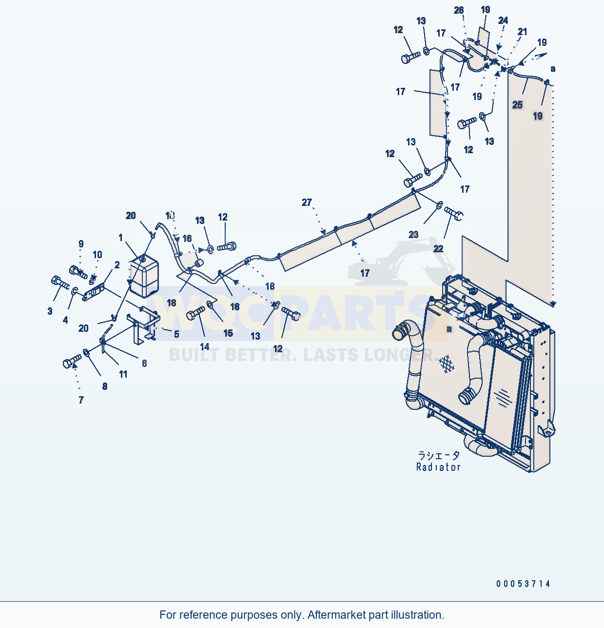 Komatsu WA470-6 C0 Cooling System — Radiator (Tank Piping) parts diagram