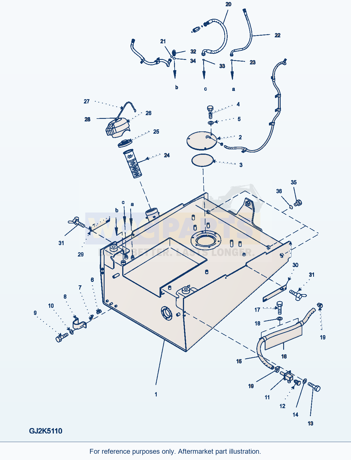 Komatsu WA470-6 D0 Fuel Tank And Related parts diagram