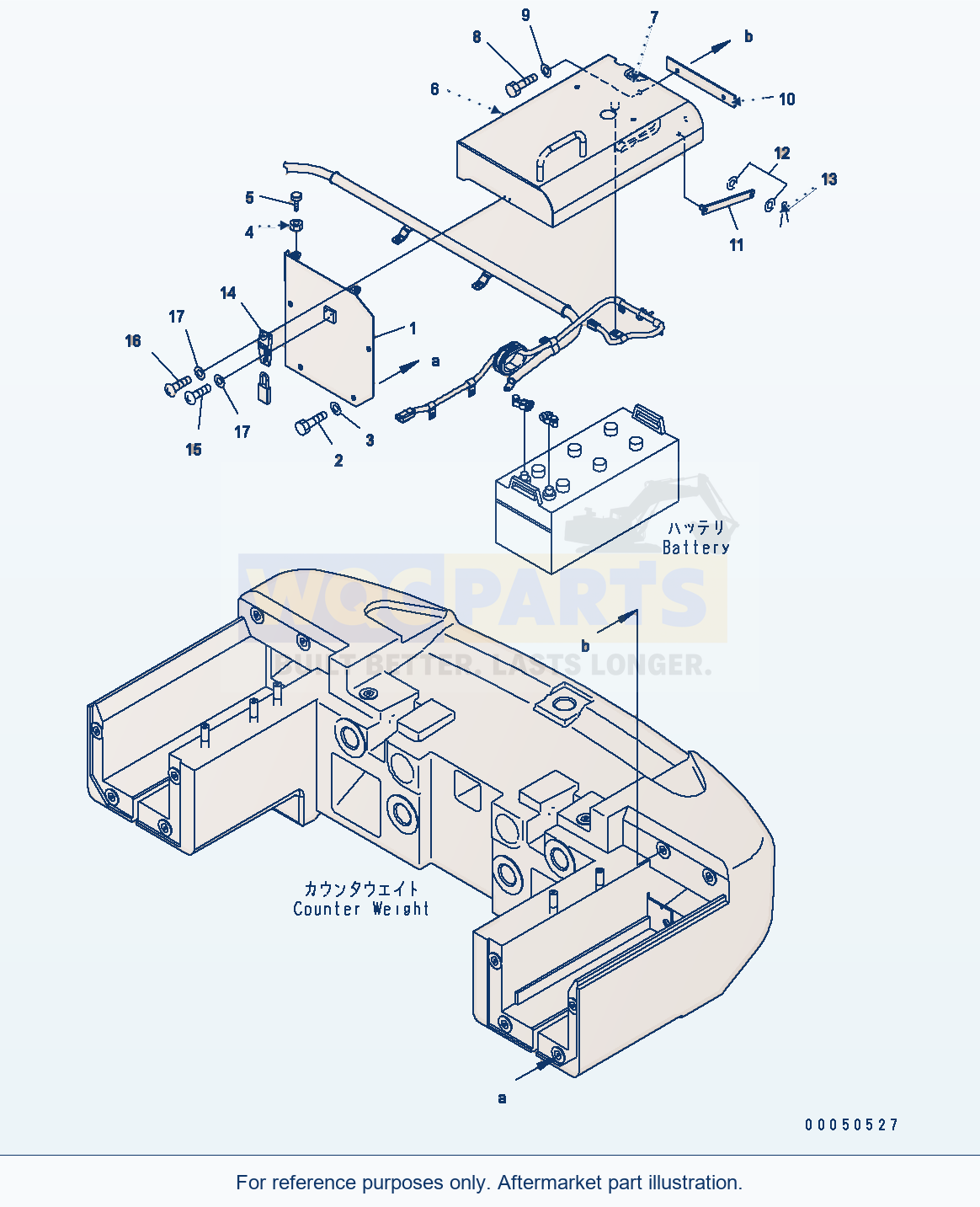 Komatsu WA470-6 E0 Electrical System — Battery Box (Cover Lhs) parts diagram