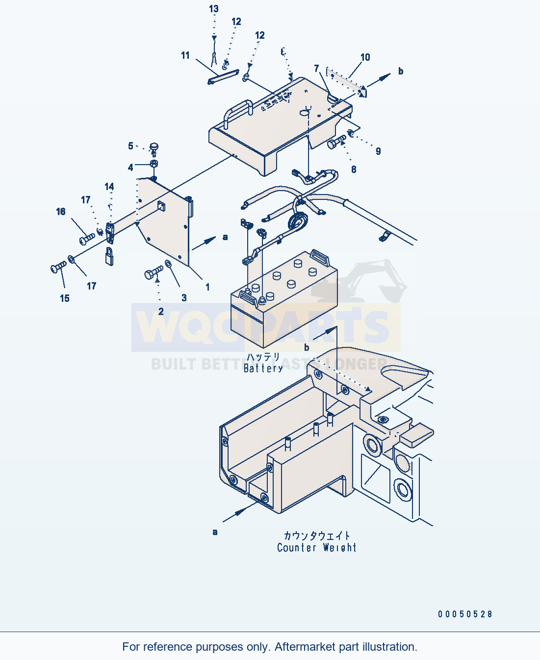 Komatsu WA470-6 E0 Electrical System — Battery Box (Cover Rhs) parts diagram