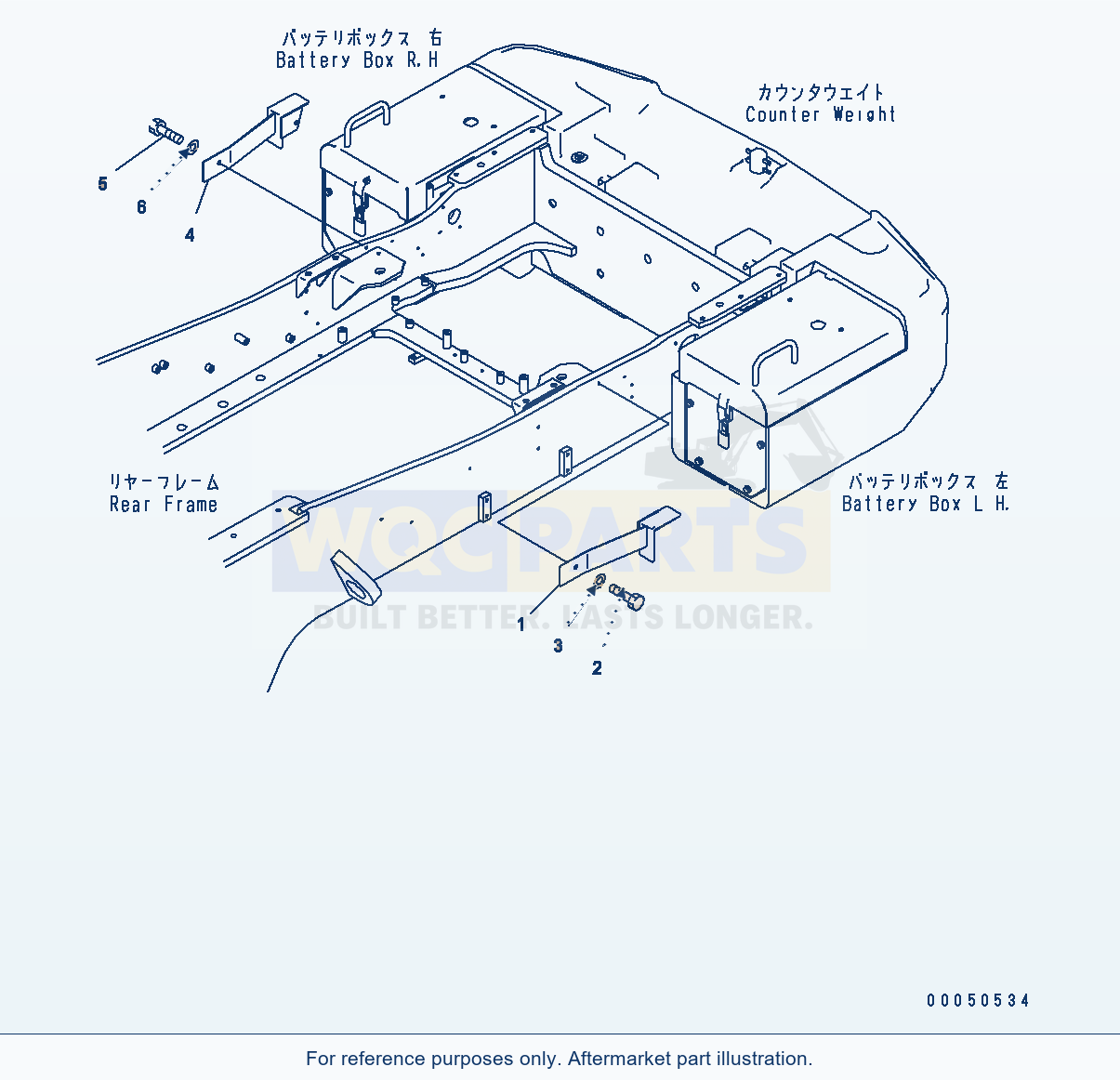 Komatsu WA470-6 E0 Electrical System — Battery Box (Cover) parts diagram