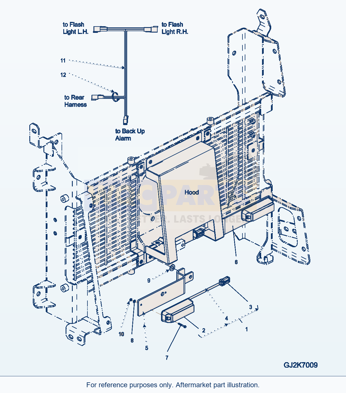 Komatsu WA470-6 E0 Electrical System — Rear Flashlight (White) parts diagram