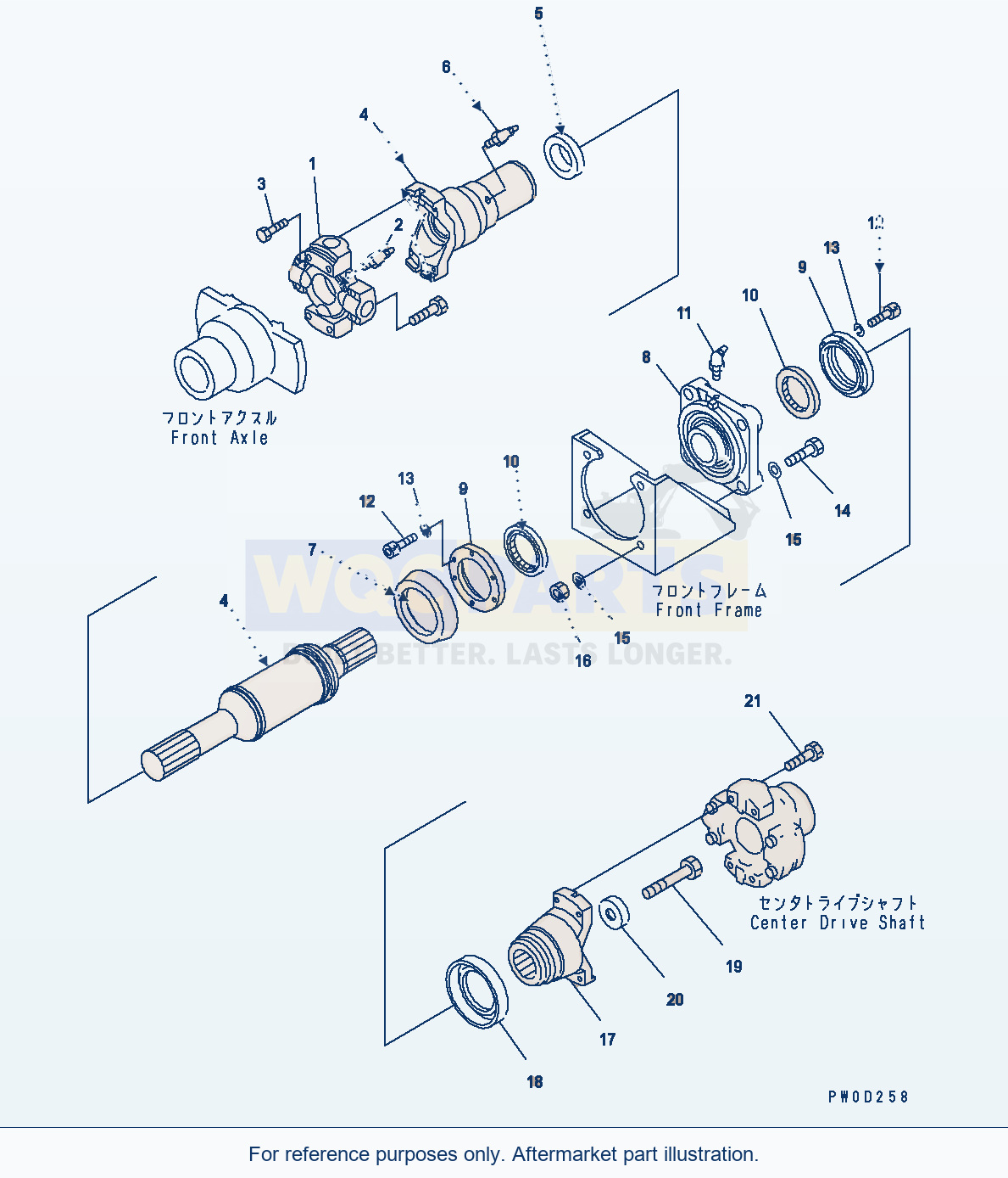 Komatsu WA470-6 F0 Transmission — Drive Shaft (Front) parts diagram
