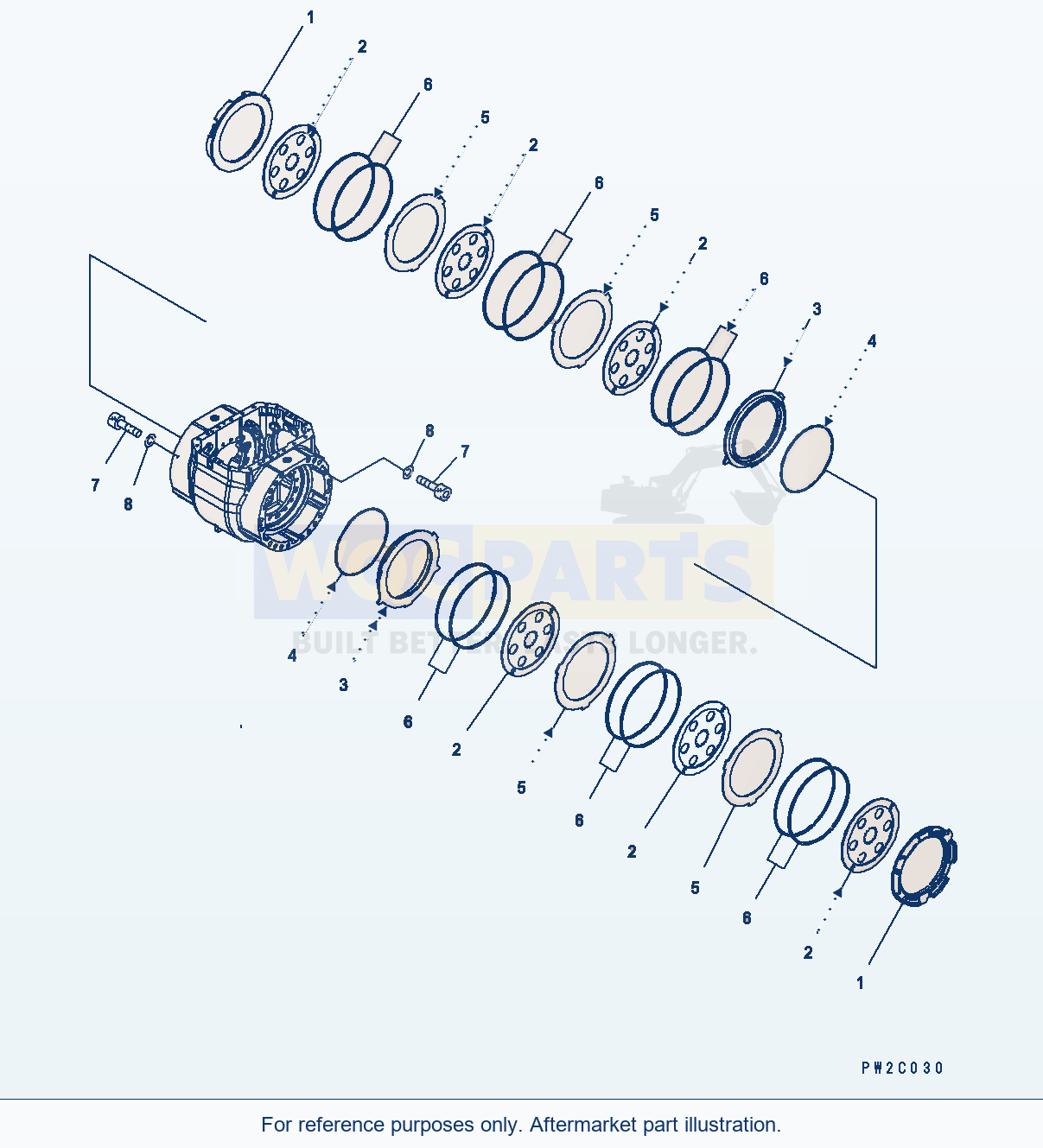 Komatsu WA470-6 F0 Transmission — Front Axle (Brake) parts diagram