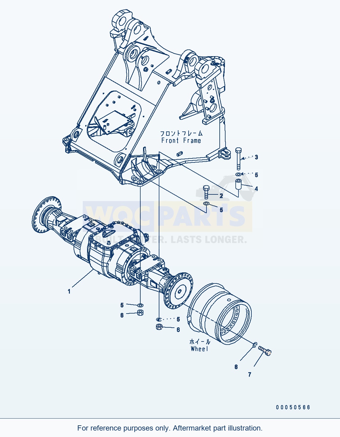 Komatsu WA470-6 F0 Transmission — Front Axle Mounting parts diagram