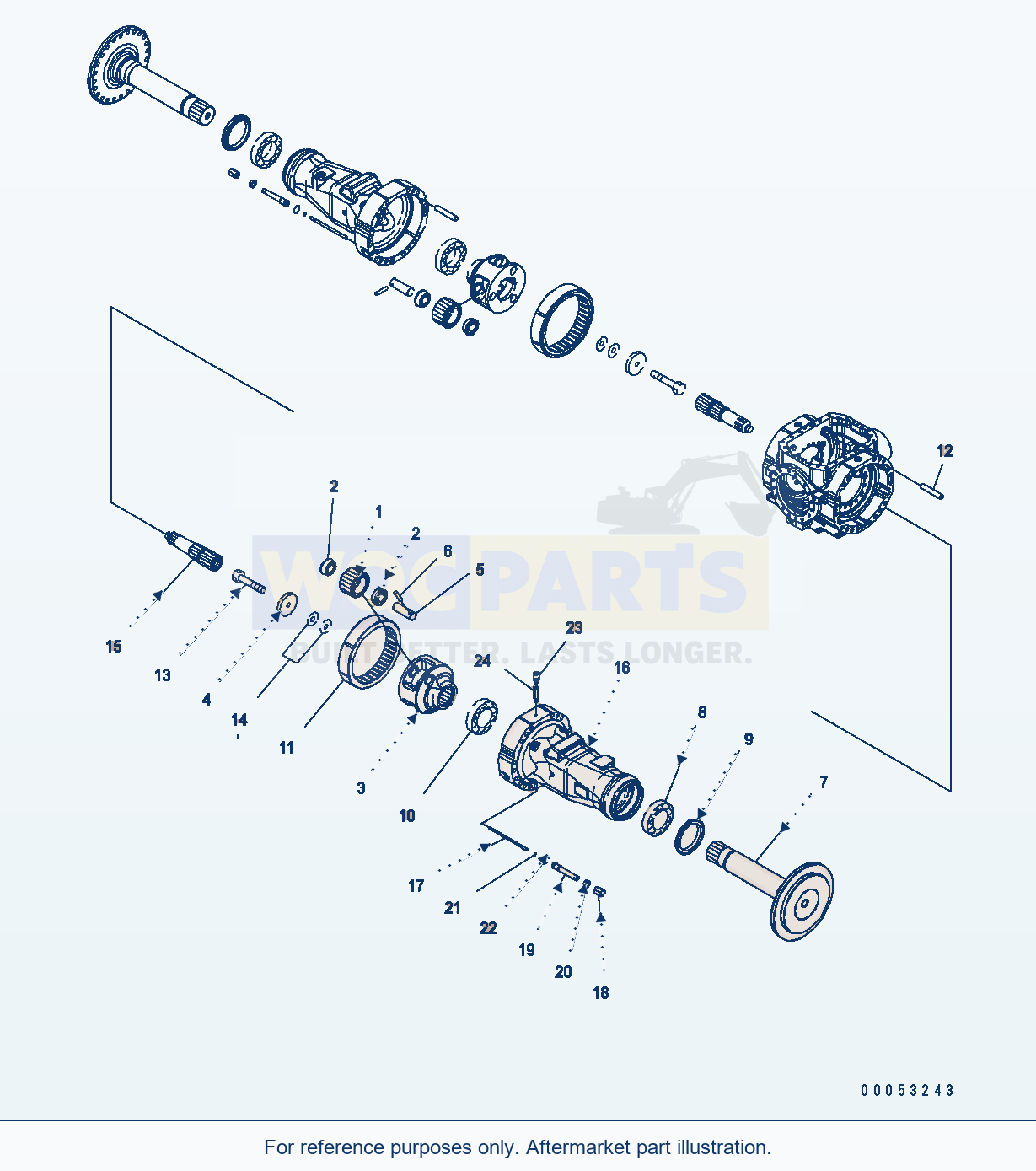 Komatsu WA470-6 F0 Transmission — Rear Axle (Final Drive) (Lhs) parts diagram