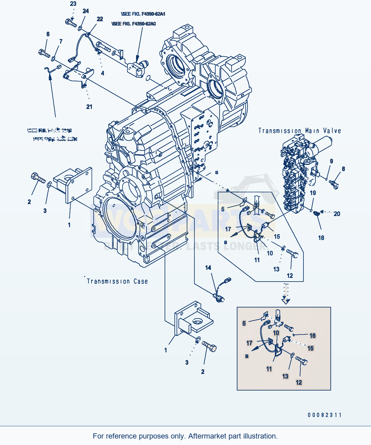 Komatsu WA470-6 F0 Transmission — Transmission Attachment parts diagram