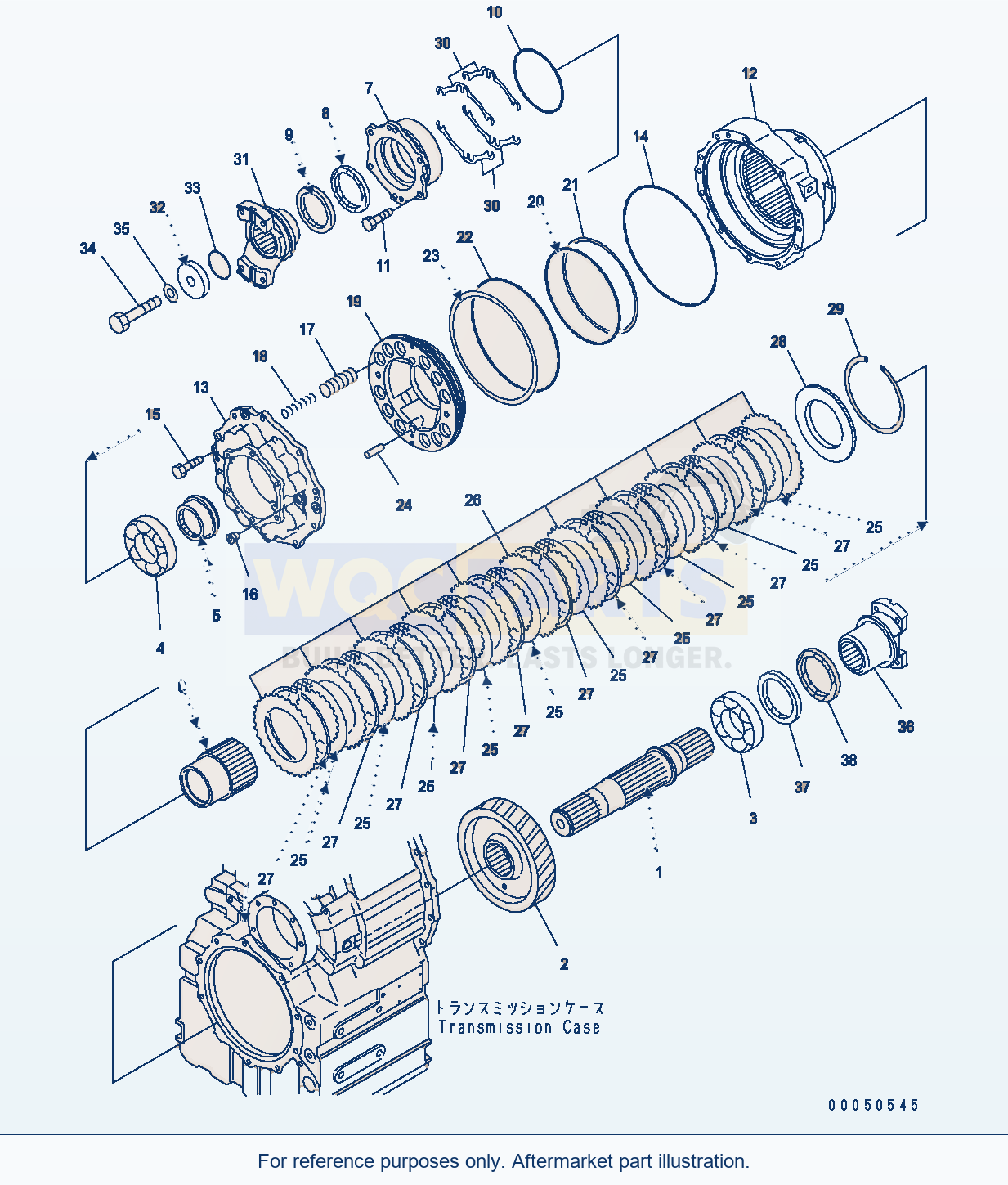 Komatsu WA470-6 F0 Transmission — Transmission (Output Shaft) parts diagram