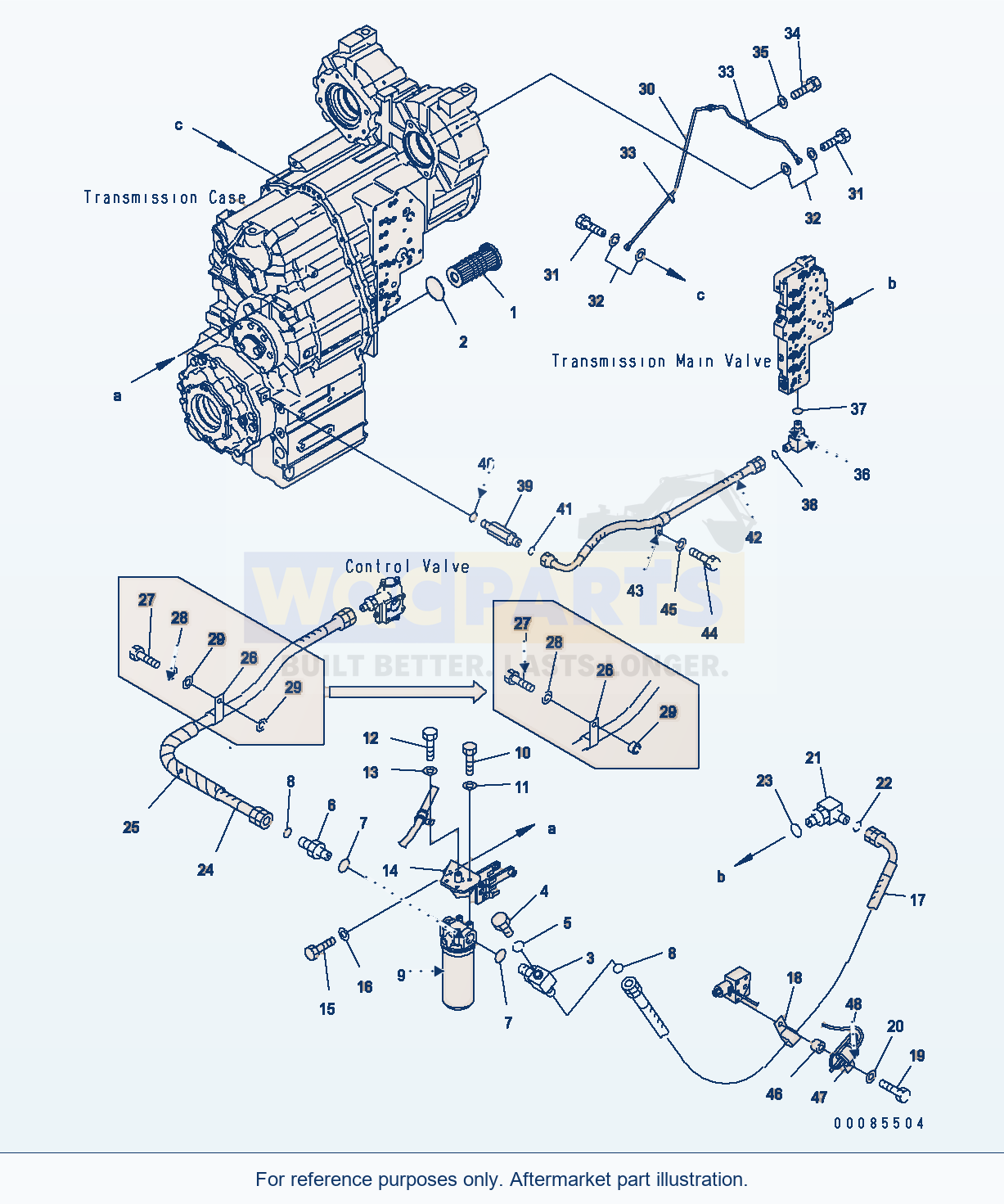 Komatsu WA470-6 F0 Transmission — Transmission (Piping) parts diagram
