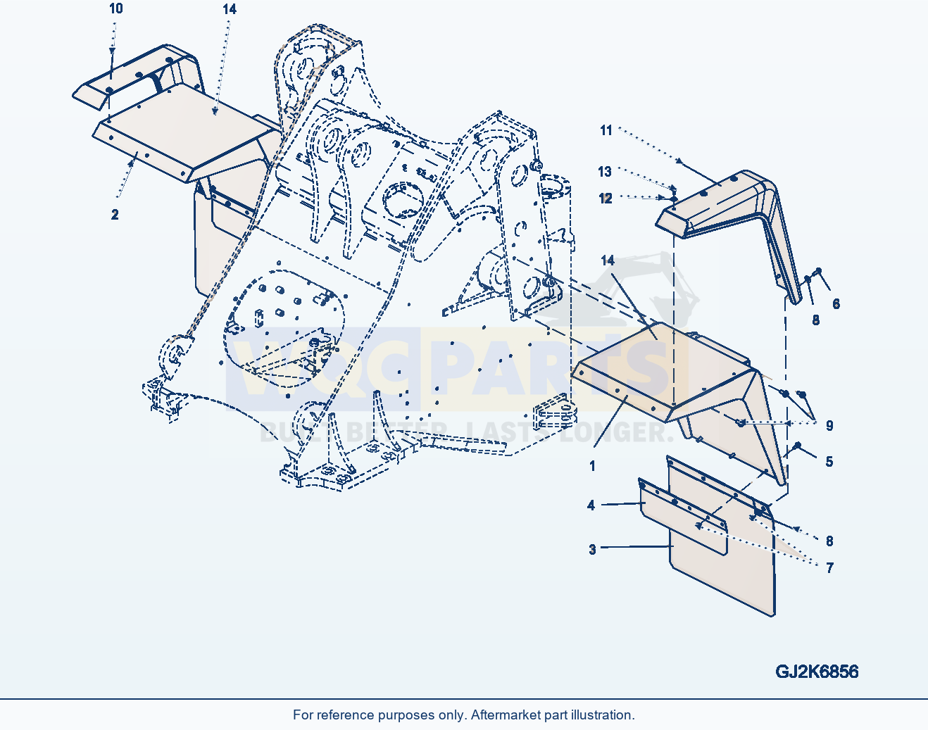 Komatsu WA470-6 M0 Guard — Front Fender parts diagram