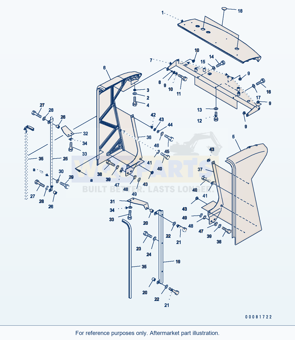 Komatsu WA470-6 M0 Guard — Hood (Rear Grill) parts diagram