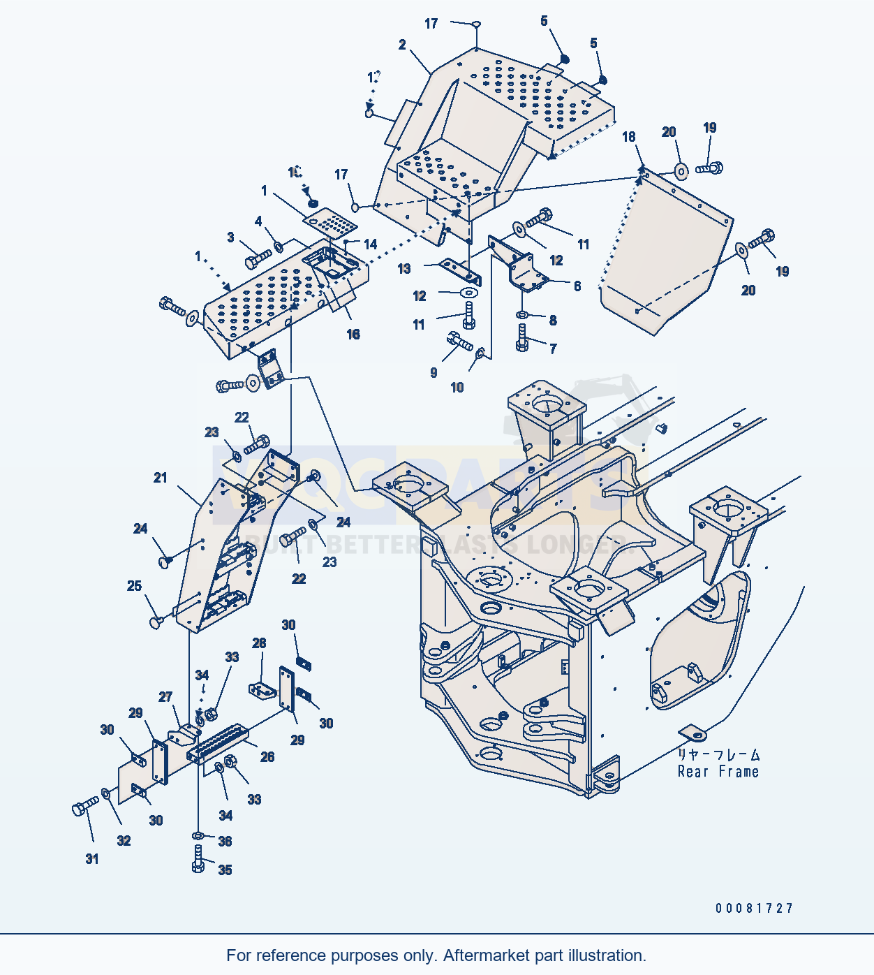 Komatsu WA470-6 M0 Guard — Ladder (Floor Rhs) parts diagram