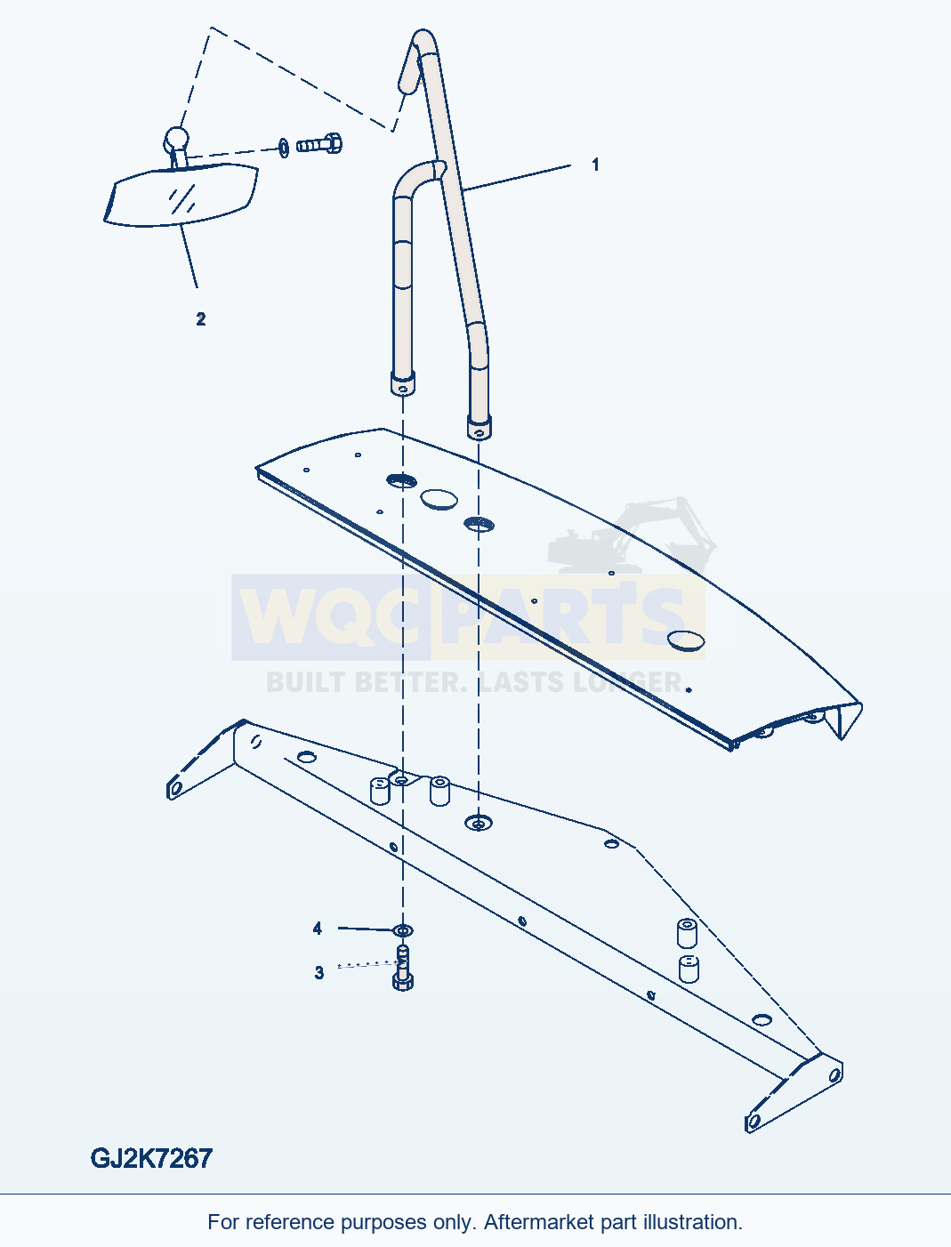 Komatsu WA470-6 M0 Guard — Mirror (Under Mirror) parts diagram