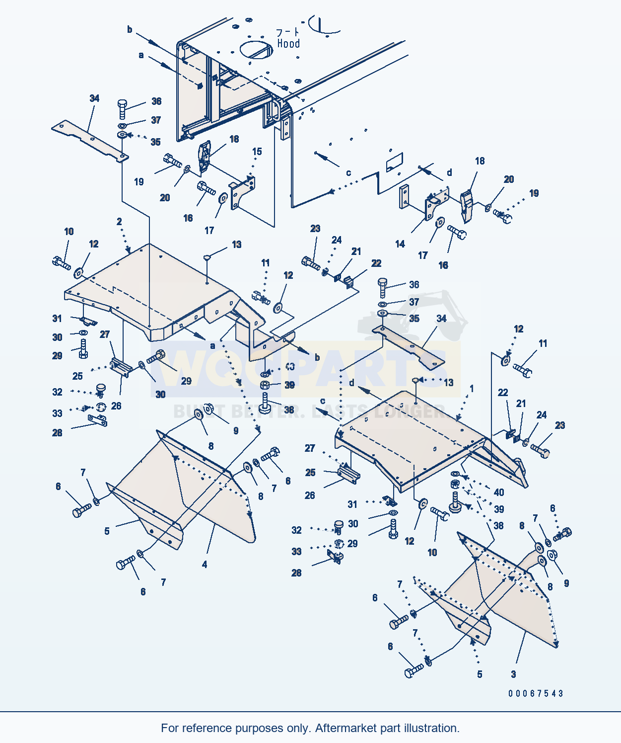 Komatsu WA470-6 M0 Guard — Rear Fender parts diagram