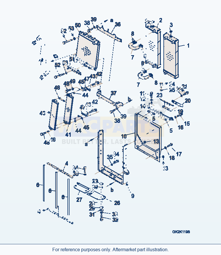 Komatsu WA470-6 Radiator parts diagram