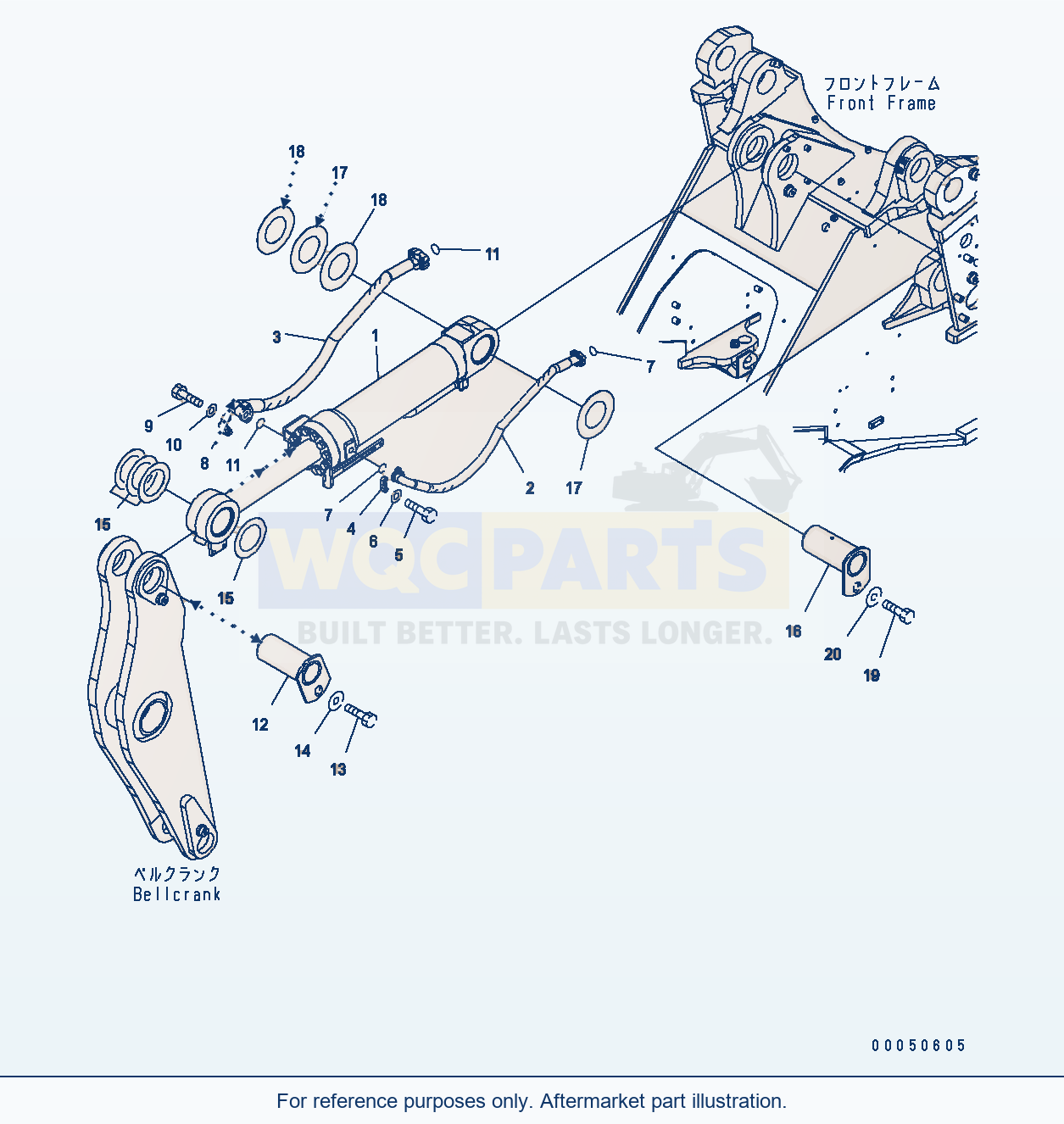 Komatsu WA470-6 T0 Work Equipment — Bucket Cylinder (High Lift) parts diagram