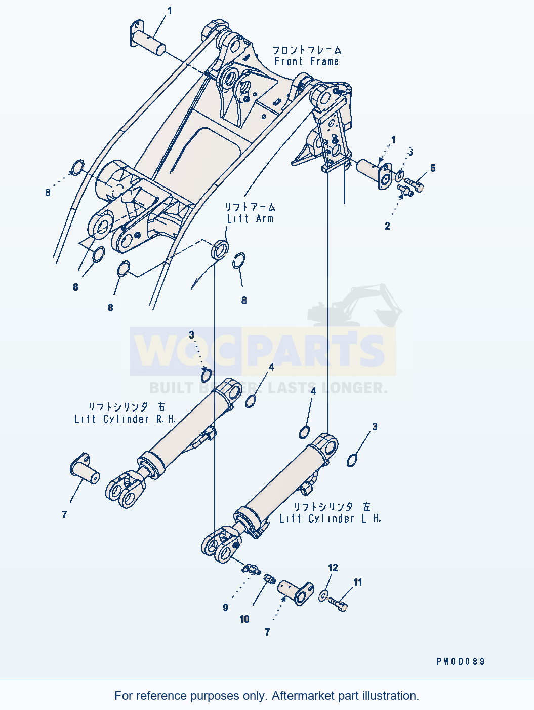 Komatsu WA470-6 T0 Work Equipment — Lift Cylinder (Pin) parts diagram