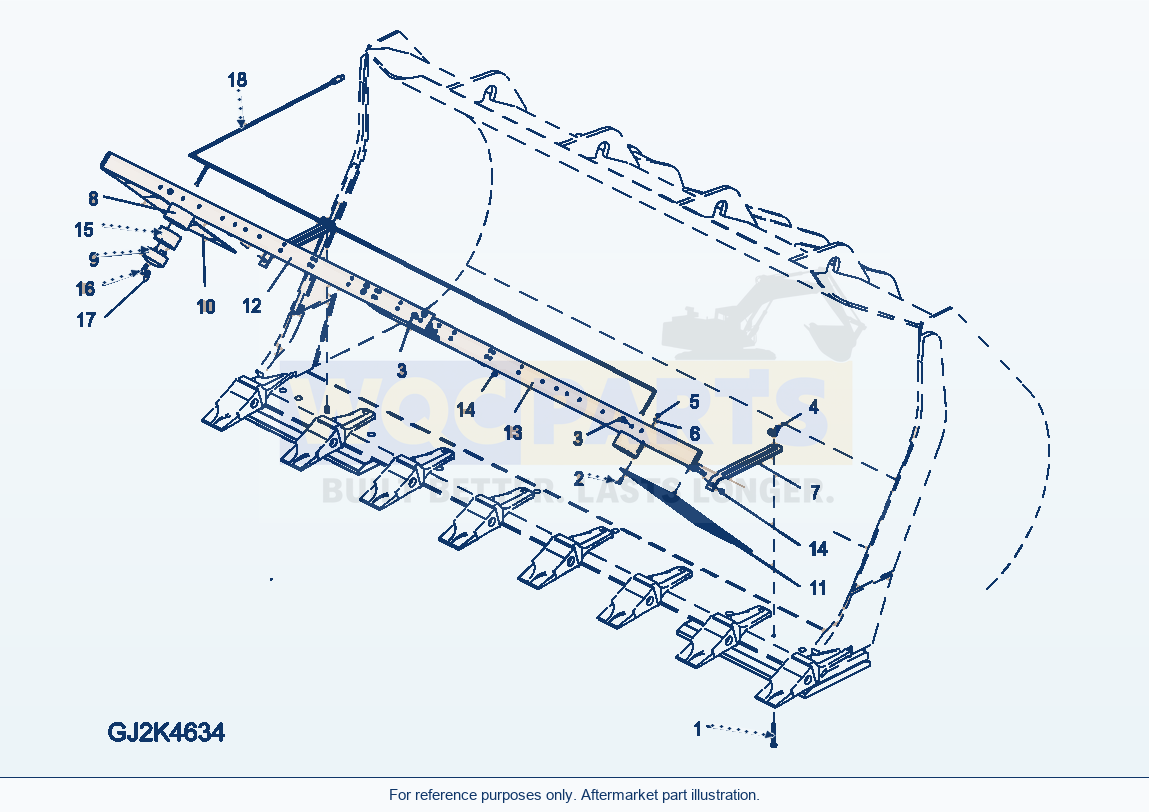 Komatsu WA470-6 T0 Work Equipment — Tooth Cover (Options) parts diagram